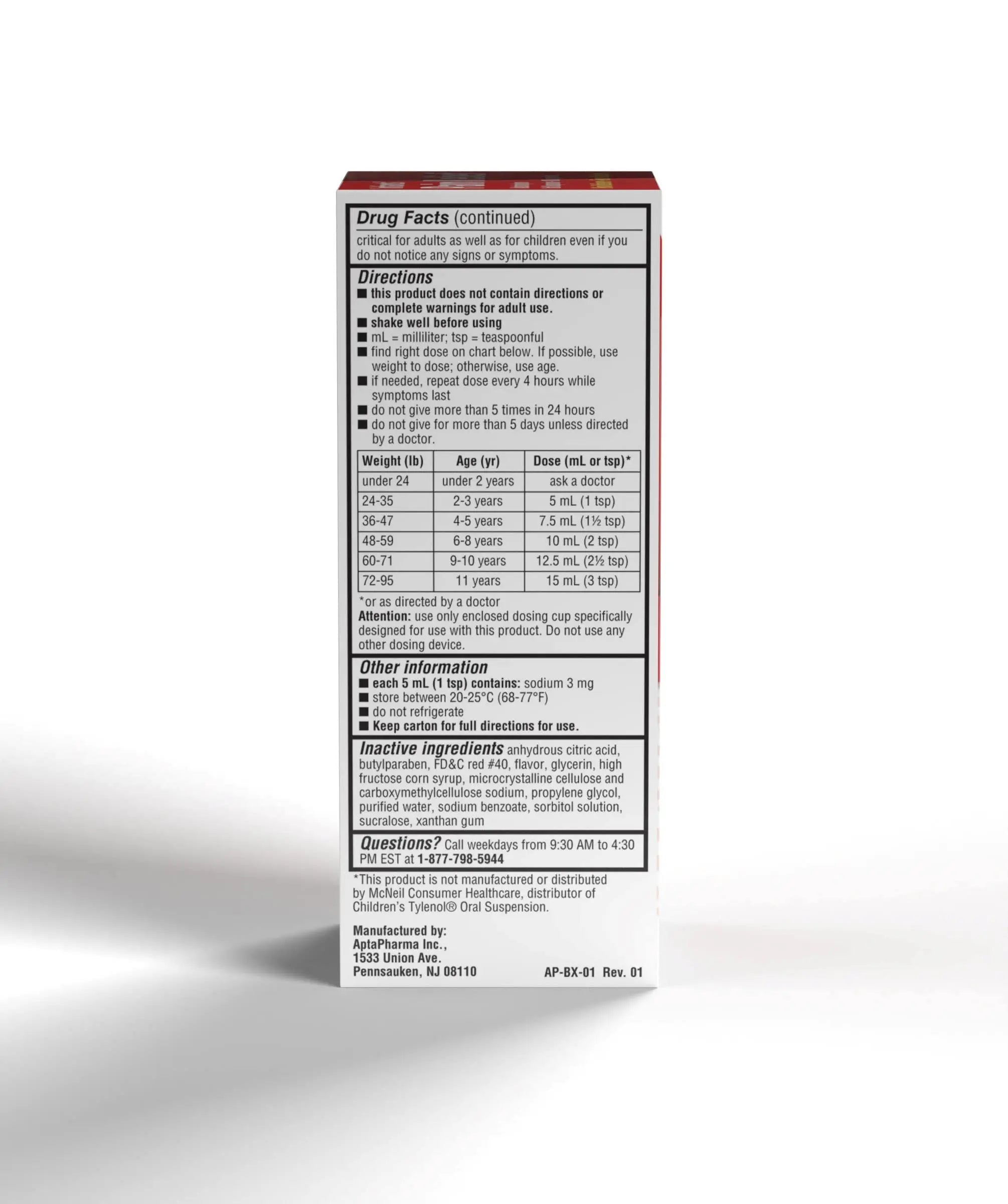 Children's Pain & Fever Acetaminophen Oral Suspension Generic Au supplements
