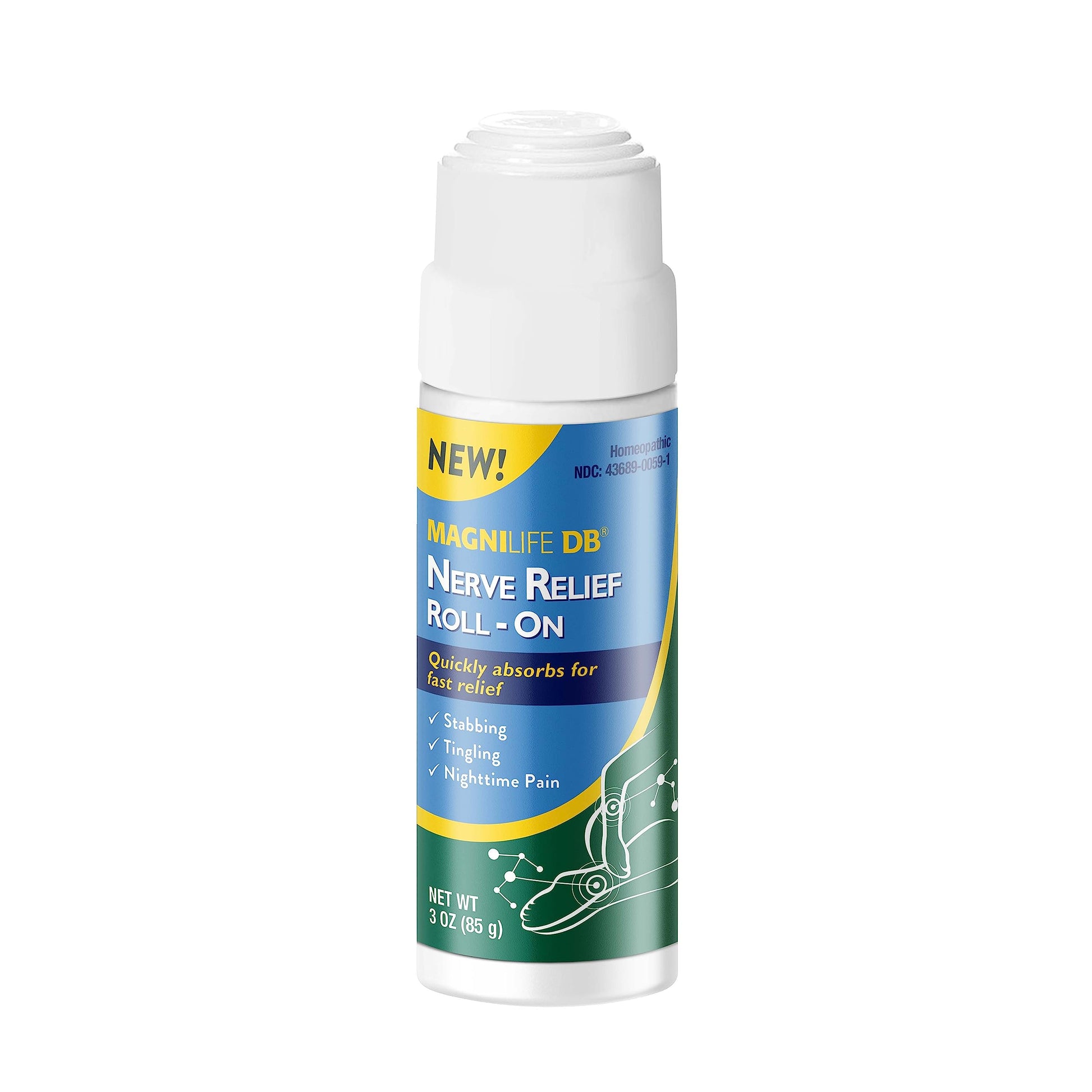 Magnilife DB Nerve Relief Roll On, 3 Oz, Topical Nerve Pain Relief for Feet, Legs, Hands & Arms, Helps Soothe Stabbing, Burning & Tingling Discomfort, Fast-Absorbing, Non-Greasy & Unscented Formula MagniLife Au supplements