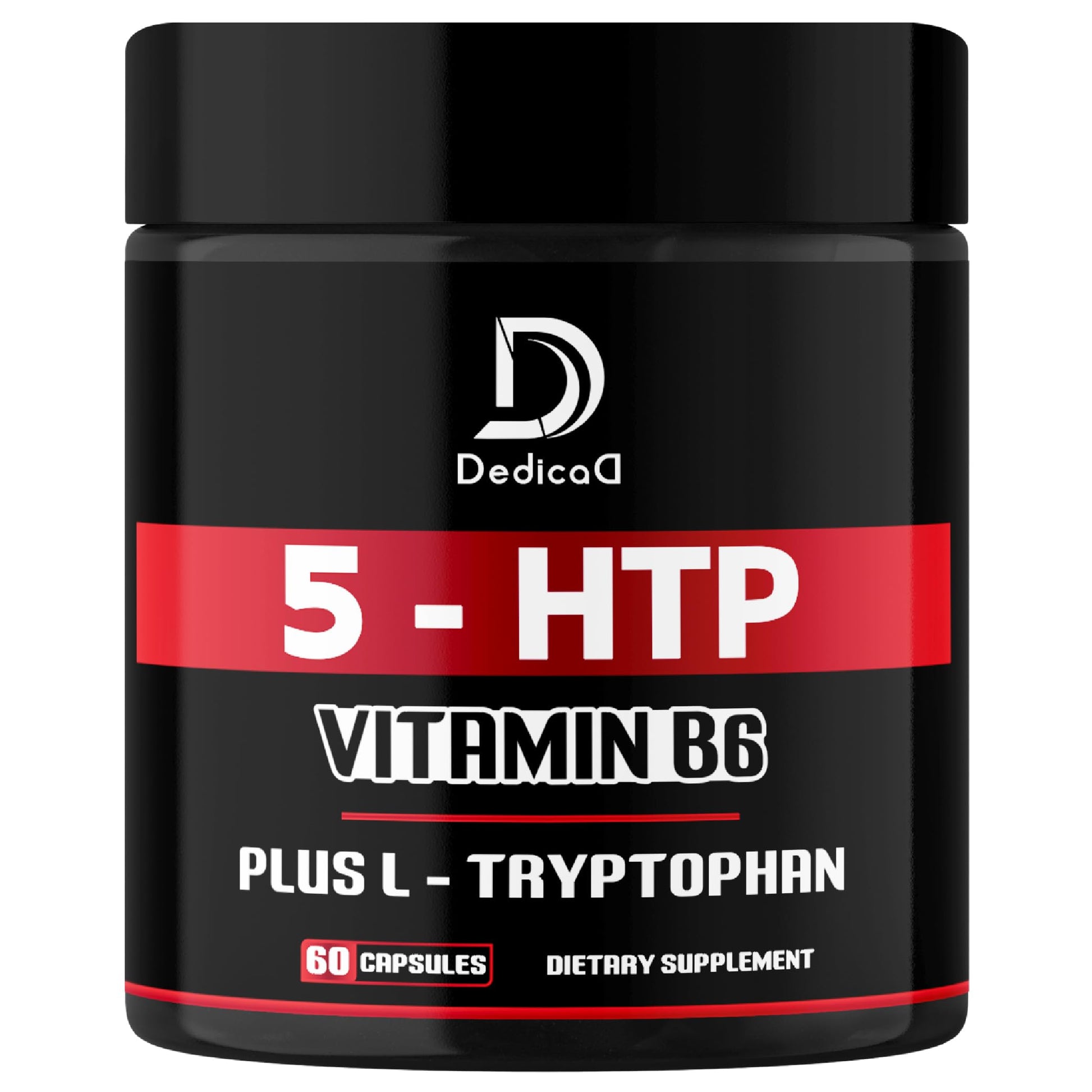 DEDICAD 5 HTP Supplement 1010mg - 60 Capsules - 3in1 Combined with Vitamin B6, L-Tryptophan - Comfortable Mood, Brain Health, Body Management & Immune System Support DEDICAD Au supplements