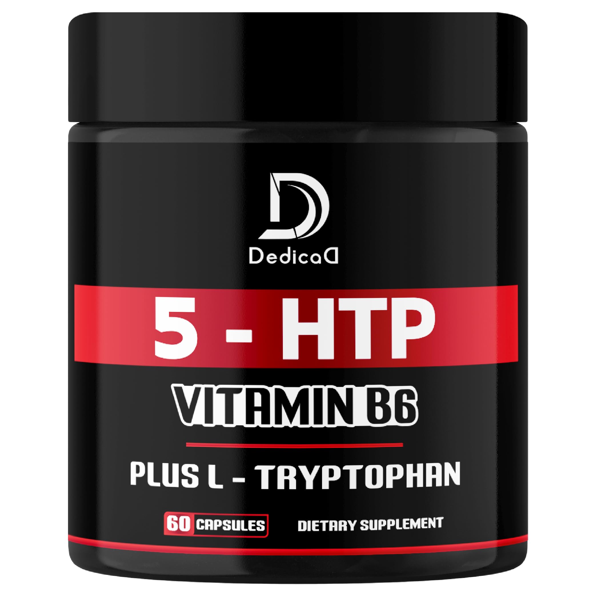 DEDICAD 5 HTP Supplement 1010mg - 60 Capsules - 3in1 Combined with Vitamin B6, L-Tryptophan - Comfortable Mood, Brain Health, Body Management & Immune System Support DEDICAD Au supplements