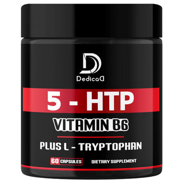 DEDICAD 5 HTP Supplement 1010mg - 60 Capsules - 3in1 Combined with Vitamin B6, L-Tryptophan - Comfortable Mood, Brain Health, Body Management & Immune System Support DEDICAD Au supplements
