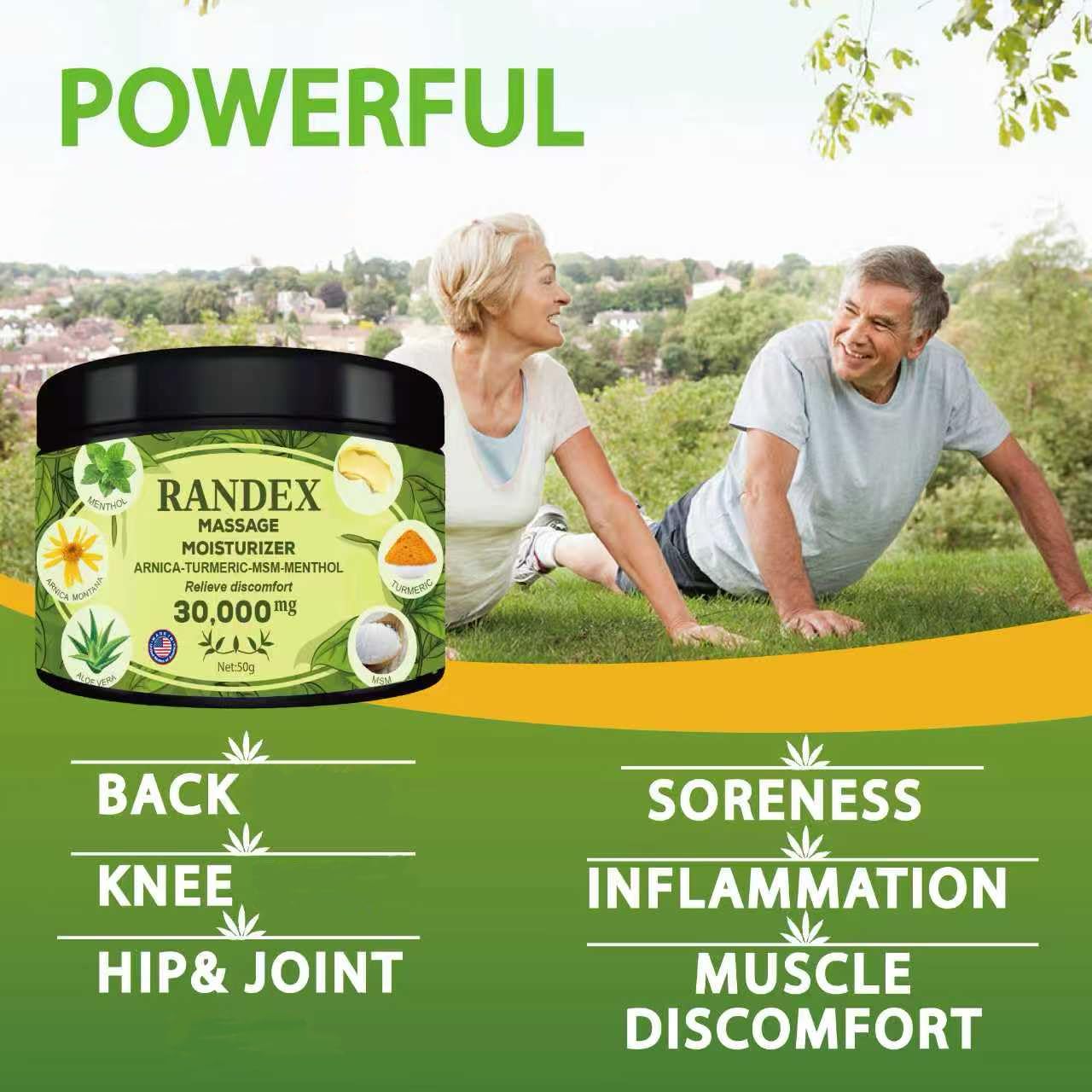 RANDEX 30000MG Organic Massage Moisturizer - Muscles,Joints,Knees, Shoulders,Body, Extra Strength- Natural RANDEX Au supplements