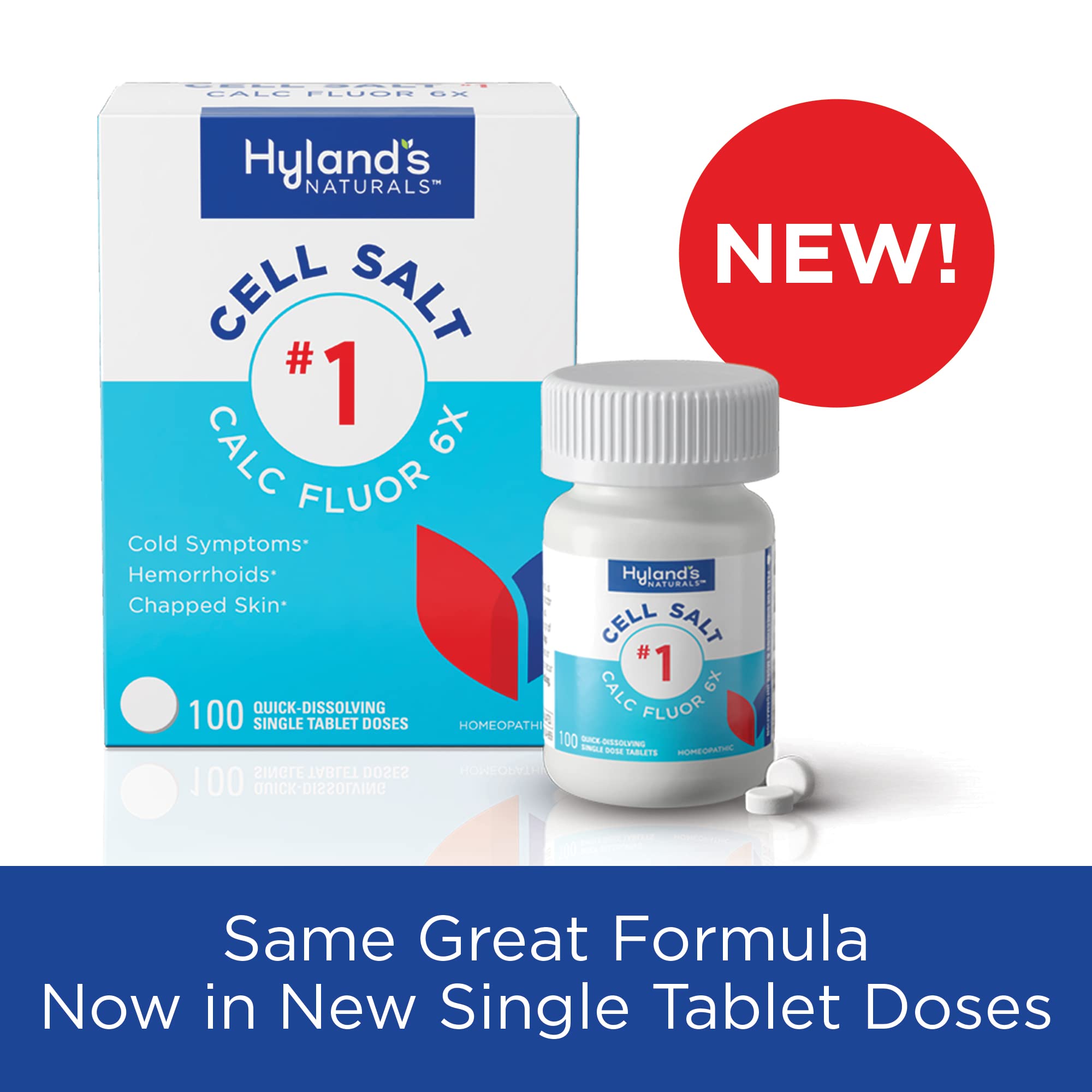 Hyland's Cell Salt No. 1 Calc Fluor 6X Tablets, Natural Relief of Colds, Hemorrhoids and Chapped Skin, Quick Dissolving Tablets, 100 Count Hyland's Au supplements