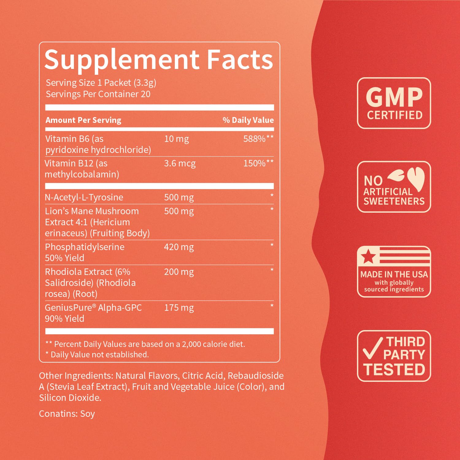 Nello Superfocus Focus Drink Mix – Fruit Punch Flavor – Alpha GPC, Lion’s Mane, Rhodiola & N-Acetyl L-Tyrosine – Sugar-Free, On-the-Go Packets – 20 Servings Nello Au supplements