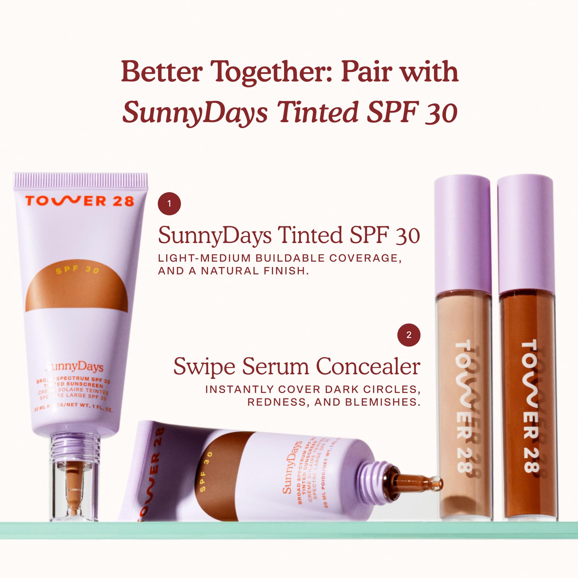 Tower 28 Swipe Serum Concealer - Hydrating Medium-Full Coverage Concealer + Under Eye Brightener - Skin Care Infused Makeup with Hyaluronic Acid + Soothing Centella - 1.0 Fair/Neutral (0.22 oz) Tower 28 Au supplements