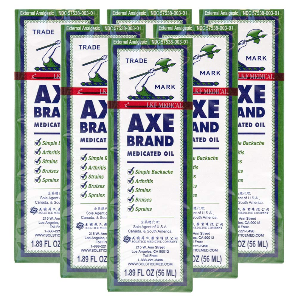 Axe Brand Medicated Oil (Muscle, Joint, and Backache Pain Relief) (1.89 fl oz) (6 Bottles) (Solstice) AXE Au supplements