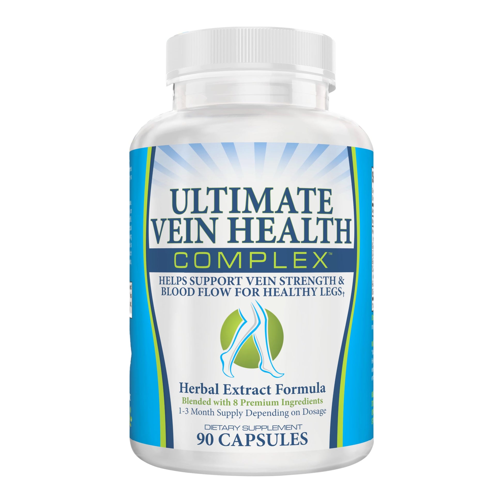 8-in-1 Vein & Leg Health Circulation Support Supplements | Leg + Vein Formula | Circulatory Support Supplement | 1-Month Supply | 90 Capsules Elevate Recovery Supplements Au supplements
