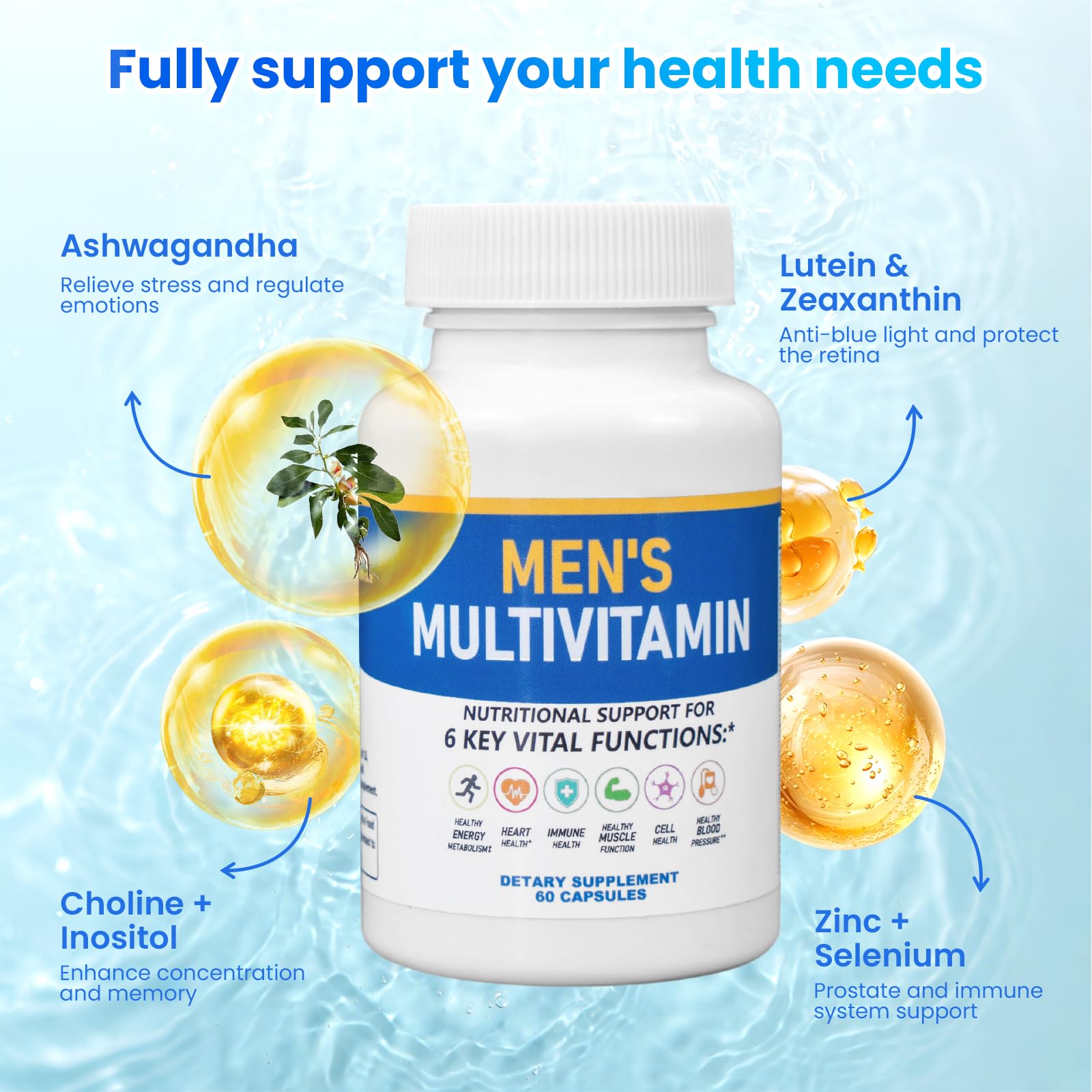 ssumiao Men's Multivitamins Contain 50+ Nutrients Including Vitamin D Daily, Supplement with Vitamin B12, Zinc, Magnesium, Men's Once Daily Multivitamin - 60 Tablets ssumiao Au supplements