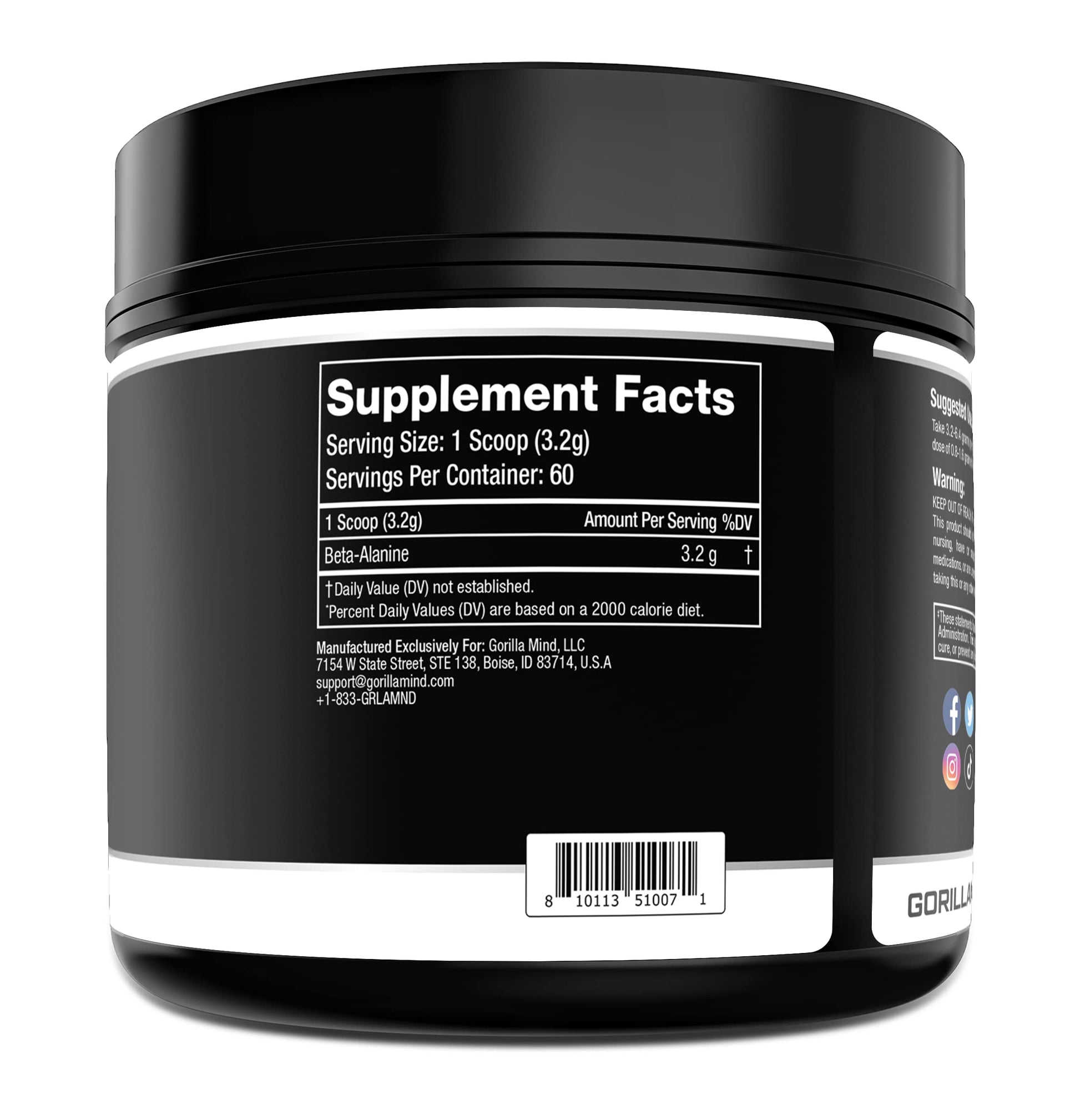 Gorilla Mode Beta-Alanine – Carnosine Precursor/Enhanced Muscular Endurance Gorilla Mind Au supplements