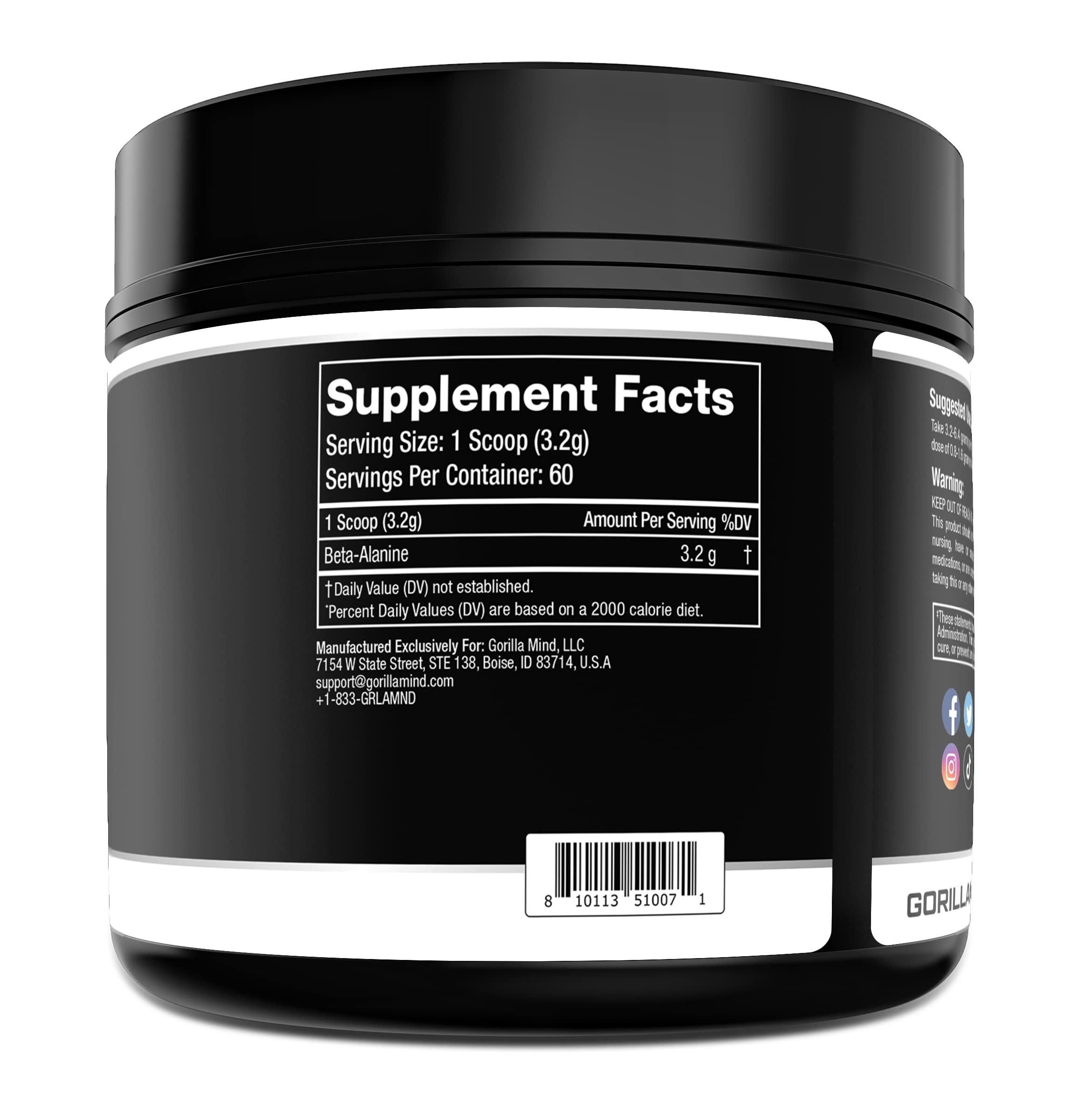 Gorilla Mode Beta-Alanine – Carnosine Precursor/Enhanced Muscular Endurance Gorilla Mind Au supplements