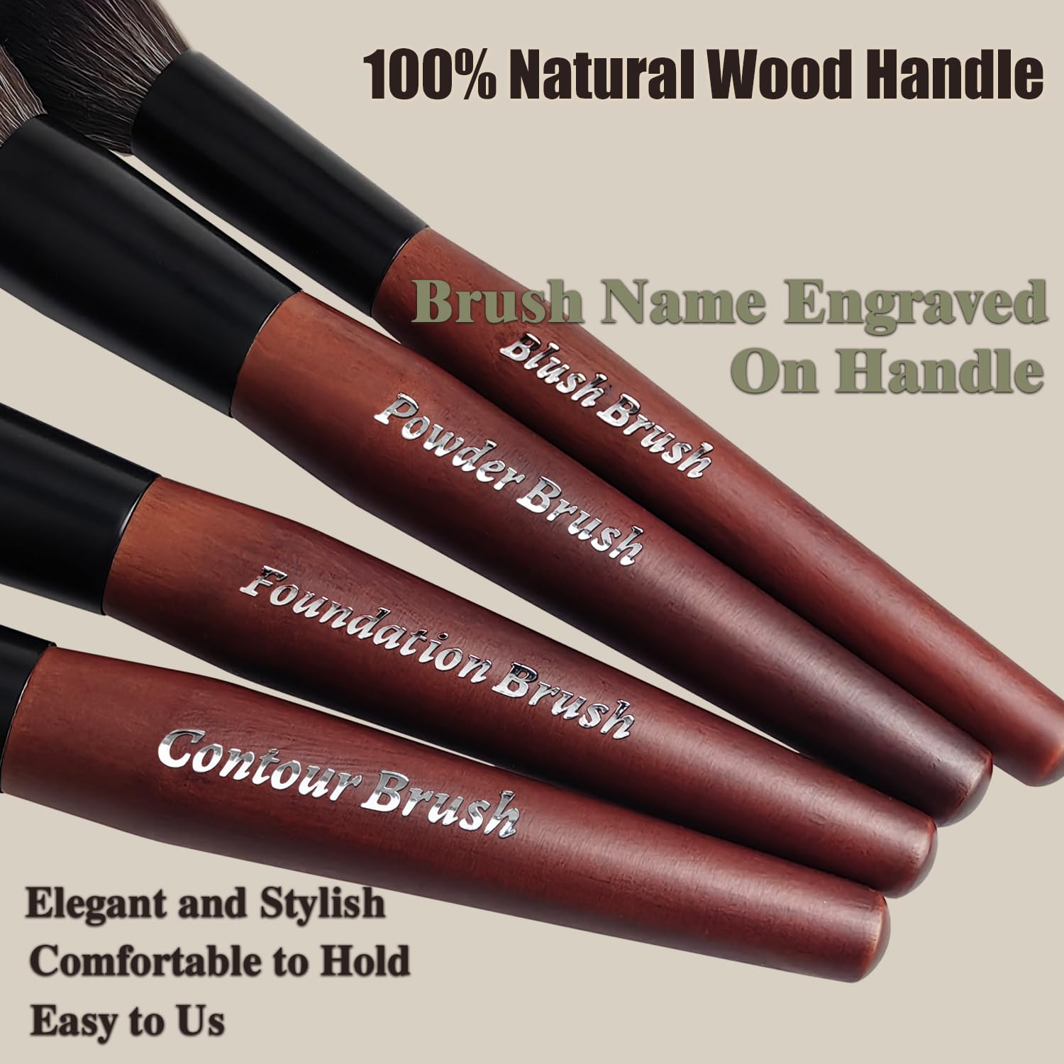 Makeup Brushes 16 Pcs Makeup Brush Set Professional, Wood Handle Travel Make Up Brushes Set with Case, Premium Cruelty-Free Synthetic Fiber Hair Makeup Brush Kit with Holder Zylsnice Au supplements