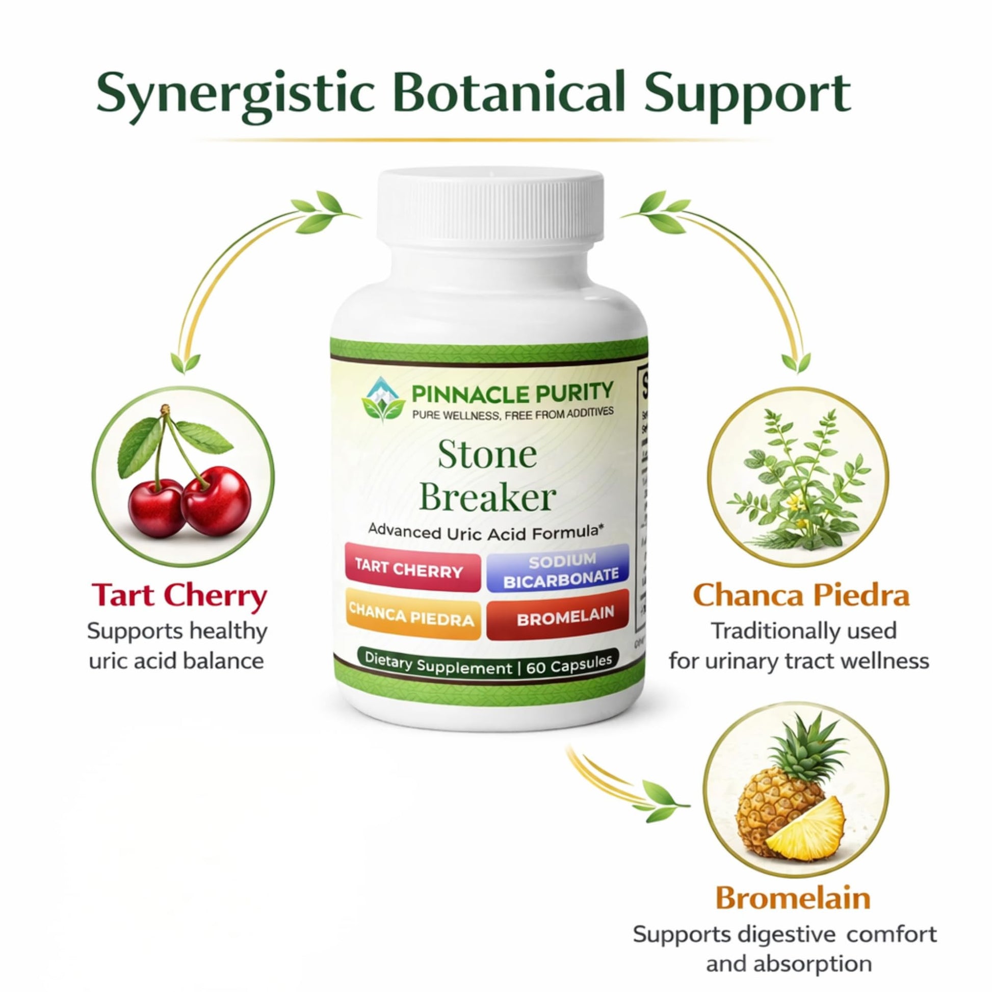 Pinnacle Purity Stone Breaker 60 Capsules, With Chanca Piedra, Tart Cherry & Bromelain – Supports Kidney & Liver Balance, Promotes Gentle Stone Management, Enhances Natural Cleansing Pathways, Non-GMO Pinnacle Purity Au supplements