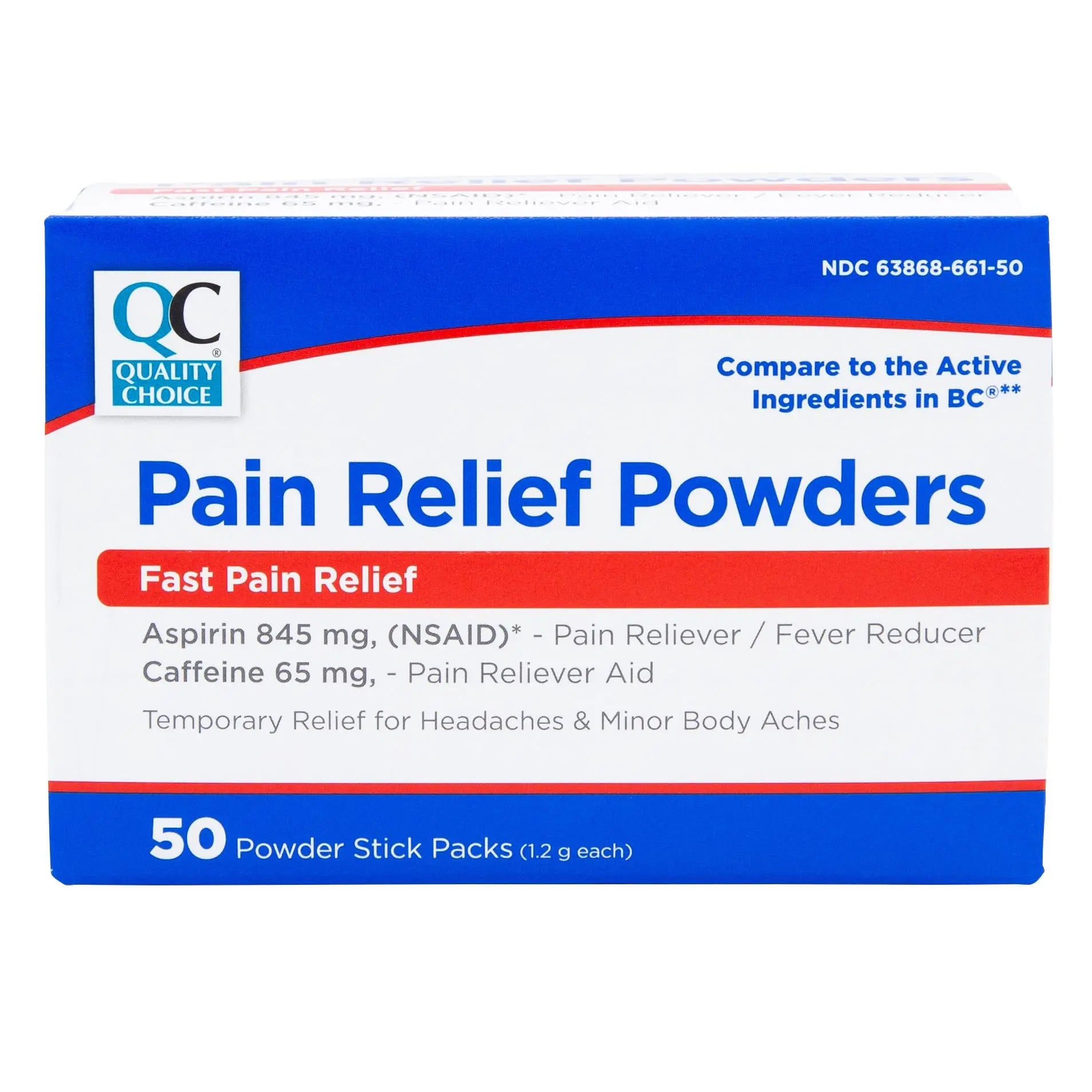 Quality Choice Fast Pain Relief Powder, Contains 50 Powder Packets for Rapid Pain Relief. Contains Aspirin & Caffiene Quality Choice Au supplements