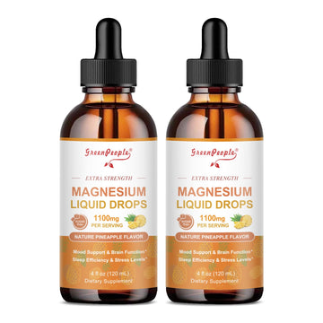 GREENPEOPLE 17-in-1 Triple Magnesium Complex Supplement,Magnesio Liquid Drops with Magnesium Glycinate & Citrate,Pineapple Flavor,Calm Mood,Muscle & Sleep for Adults,4 fl. oz 2Pack GREENPEOPLE Au supplements