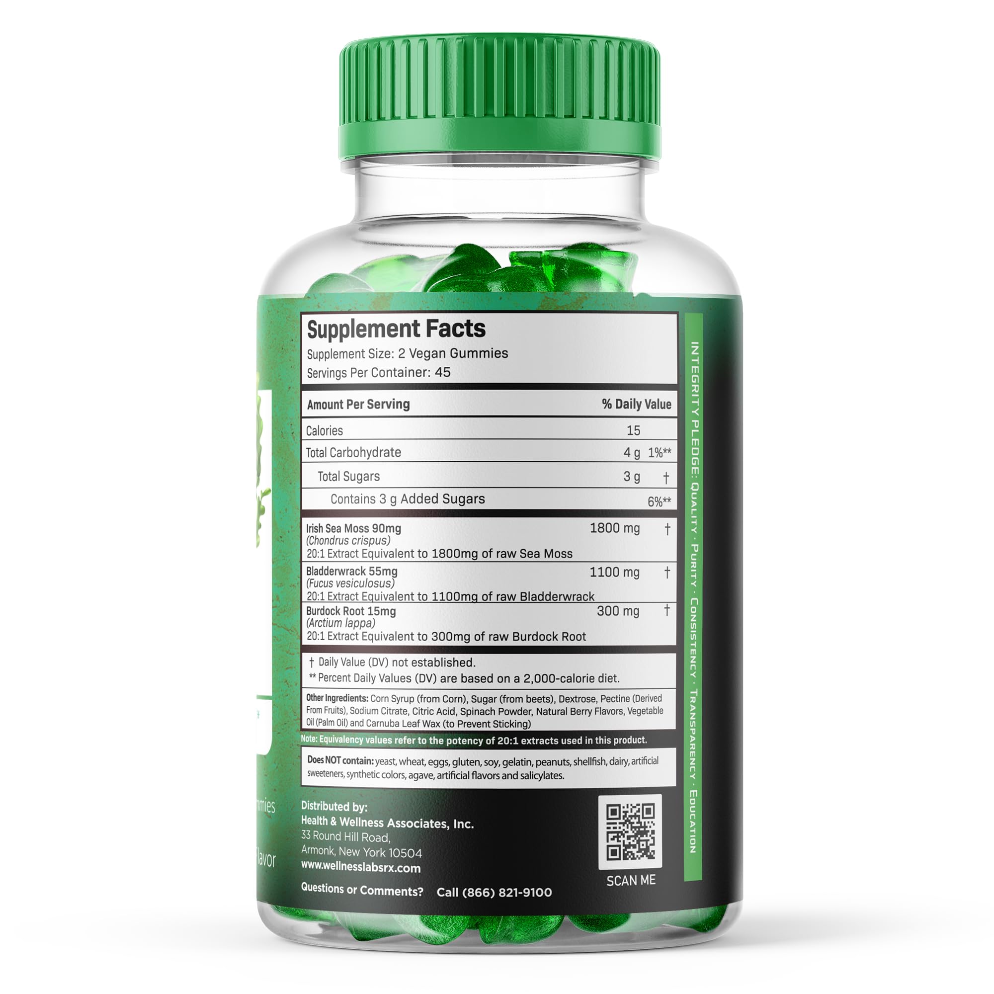 WELLNESS LABSRX Sea Moss Gummies, 3200mg Irish Sea Moss Mixed Berry Flavor with Maximum Potency Bladderwrack and Burdock Root - Supports Skin, Energy and Immunity - 90 Count WELLNESS LABSRX Au supplements