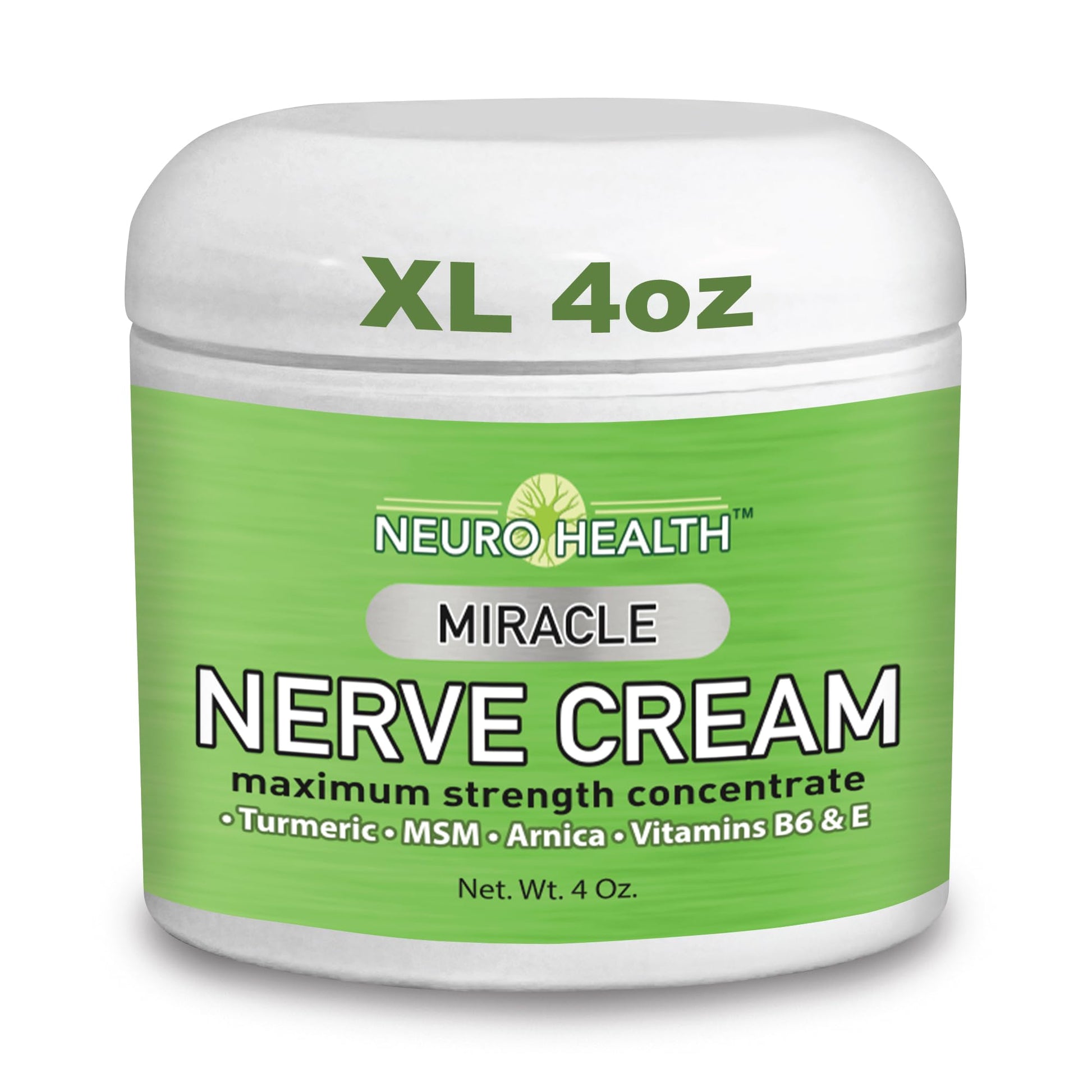 Neuro Health Miracle Nerve Cream - XL 4oz JAR - Maximum Strength - Turmeric and Arnica Blend for Neuropathy Discomfort Relief - Soothing Foot & Hand Formula with MSM, B6, E - Made in USA Neuro Health Au supplements