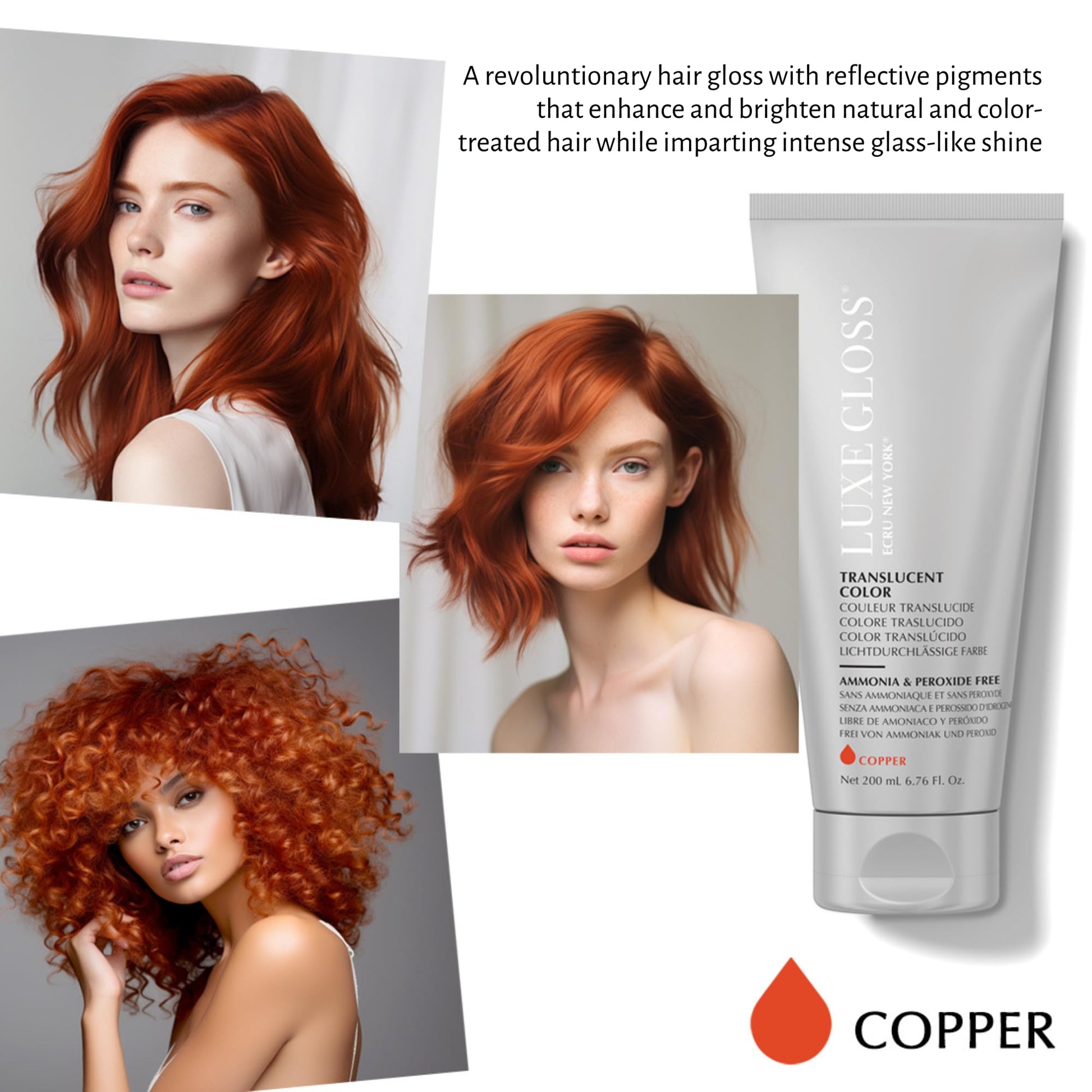 ECRU New York LUXE GLOSS Hair Gloss for Enhanced Color and Glass-Like Shine, Copper Ecru New York Au supplements