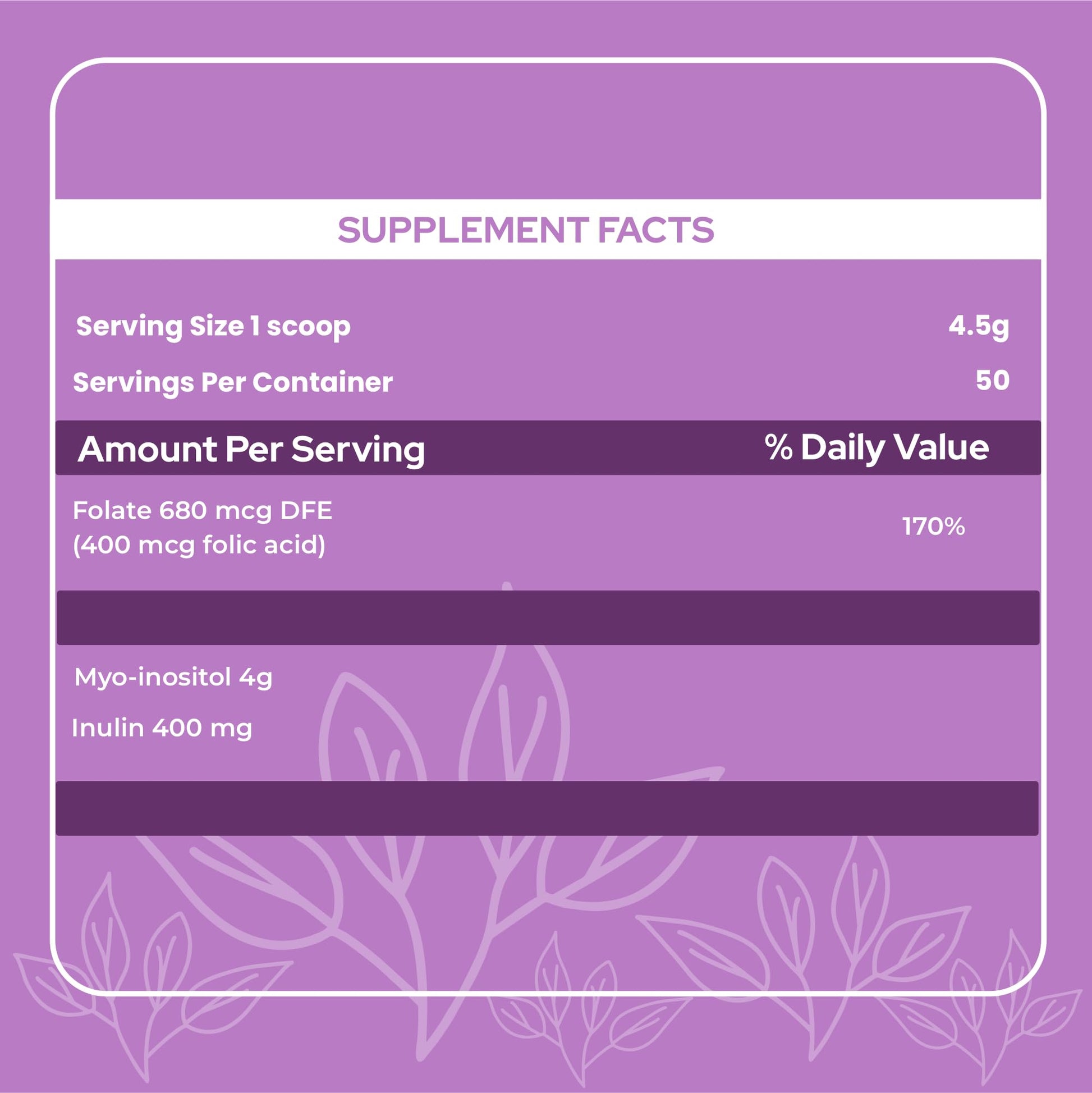 Holiherb 4g Myo Inositol + Folic Acid Holiherb Au supplements