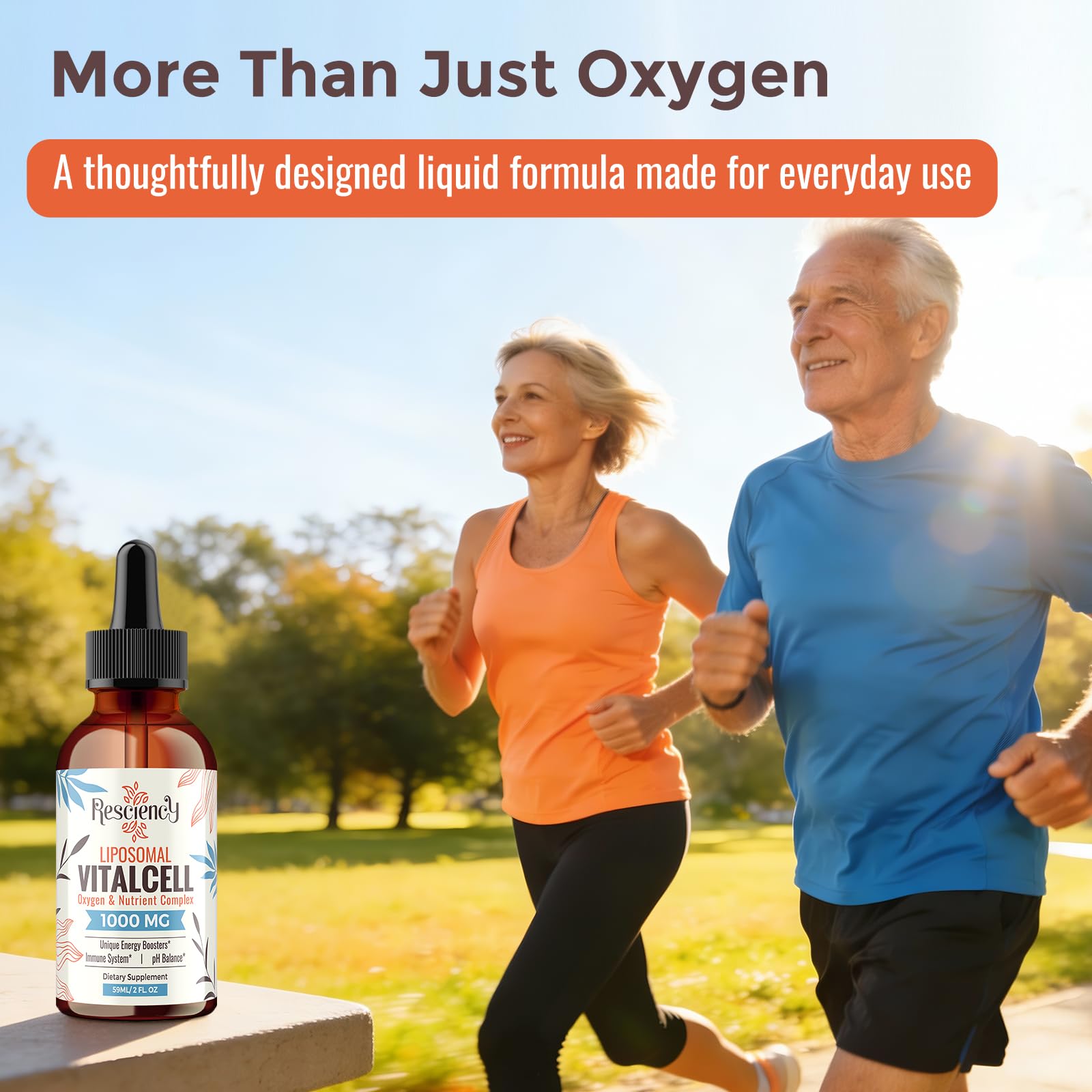 13-in-1 Liquid Oxygen Boost & Nutrient Supplement, Liposomal Optimized-Delivery Blend with Trace Minerals, Amino Acids, CoQ10, B Vitamins & Fulvic Acid, Daily Wellness Liquid Oxygen Drops, 2 fl oz Resciency Au supplements