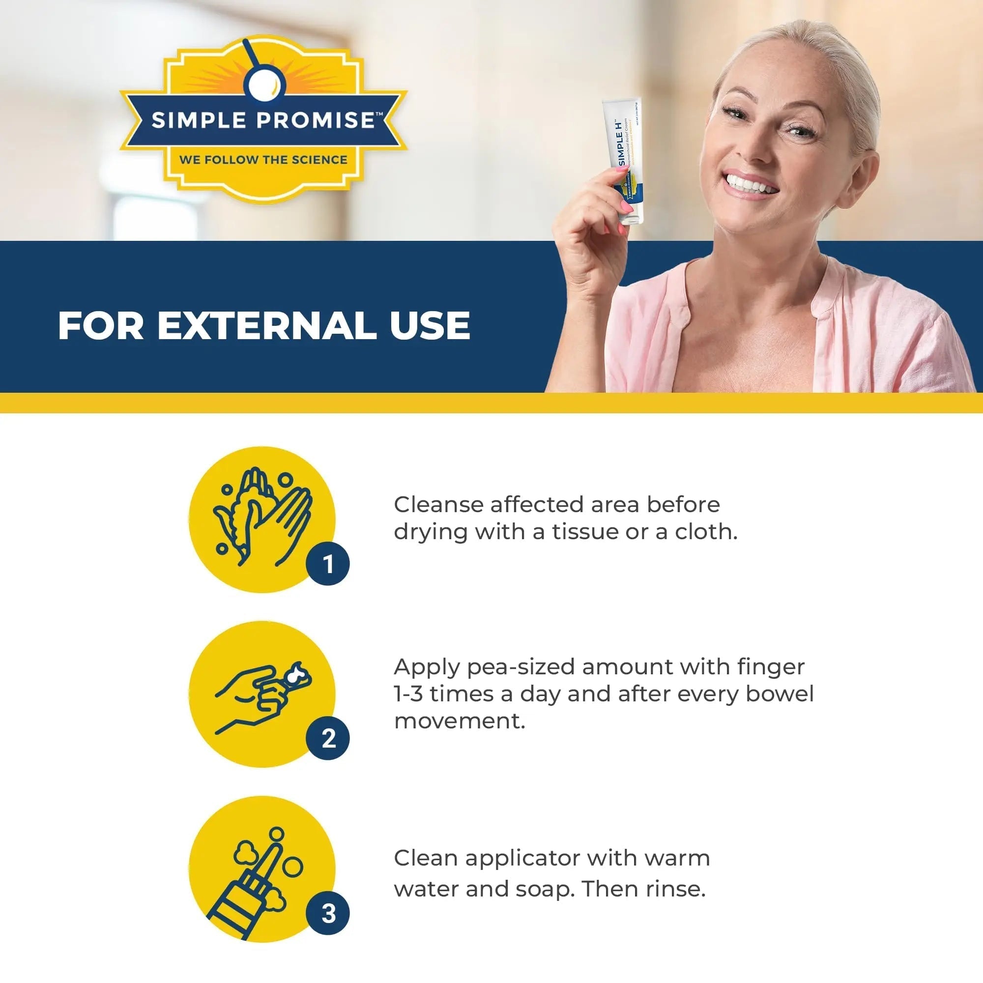 Simple Promise – Simple H Hemorrhoid Cream – Gentle Fast-Absorbing Formula with 28 Potent Ingredients & Enhanced Delivery System – Paraben-Free, Promotes Comfort & Relief, 2 oz Simple Promise Au supplements