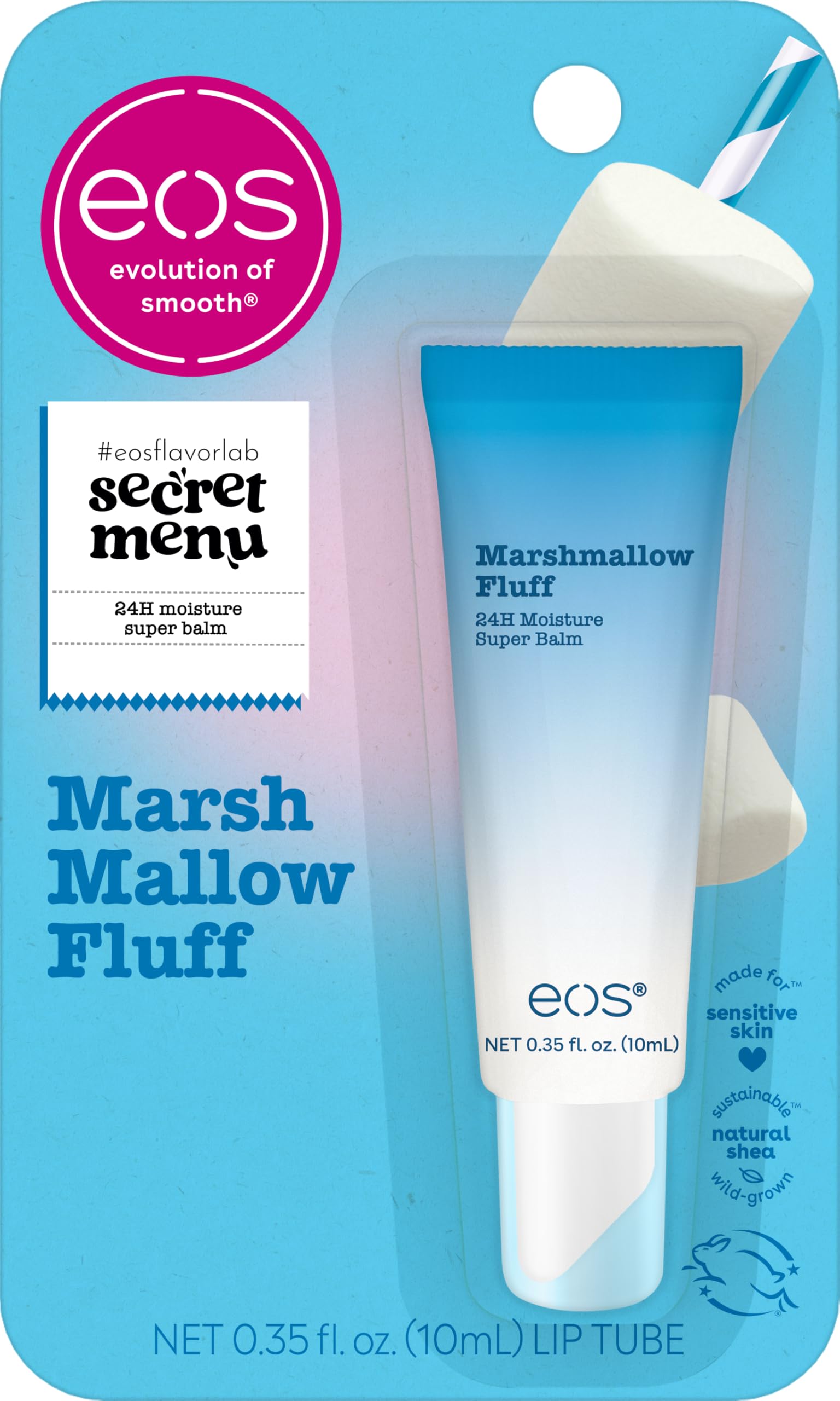 eos 24H Moisture Super Balm - Marshmallow Fluff, Lip mask, Moisturizing, Lip Treatment, Limited-Edition Skincare, 0.35 fl oz eos Au supplements