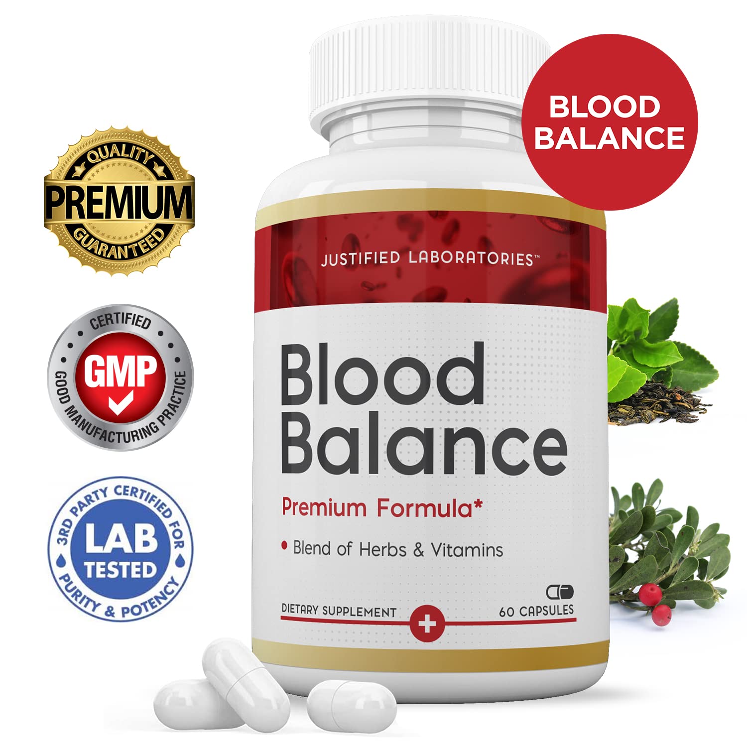 (2 Pack) Blood Balance Advanced Formula 688MG Supplement Pills 120 Capsules Justified Laboratories Au supplements