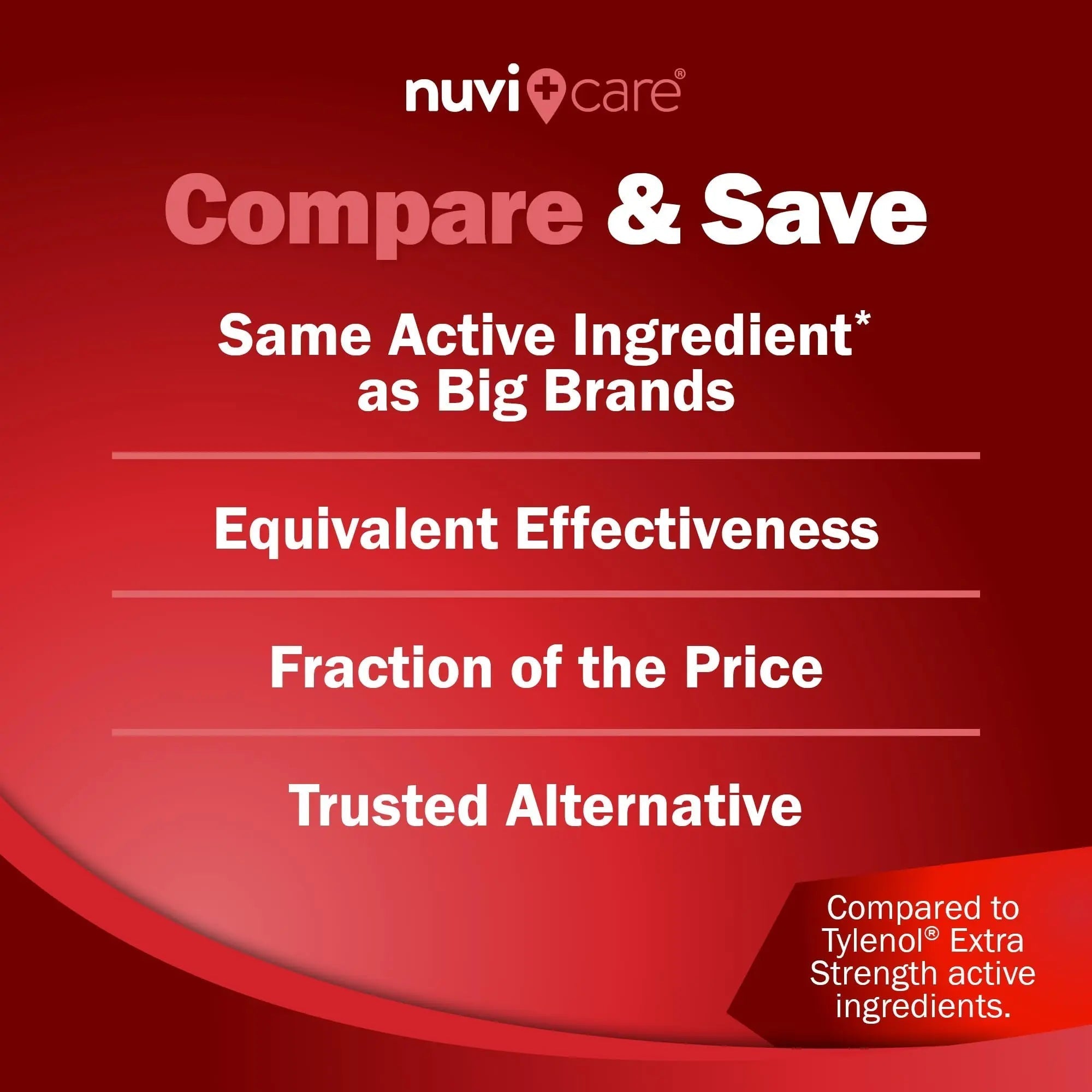 NUVICARE Acetaminophen 500mg Extra Strength Pain Relief - Compare to Tylenol Extra Strength Pain Reliever & Fever Reducer - 500mg Tablets for Adults for Headaches (100 Caplets) NUVICARE Au supplements