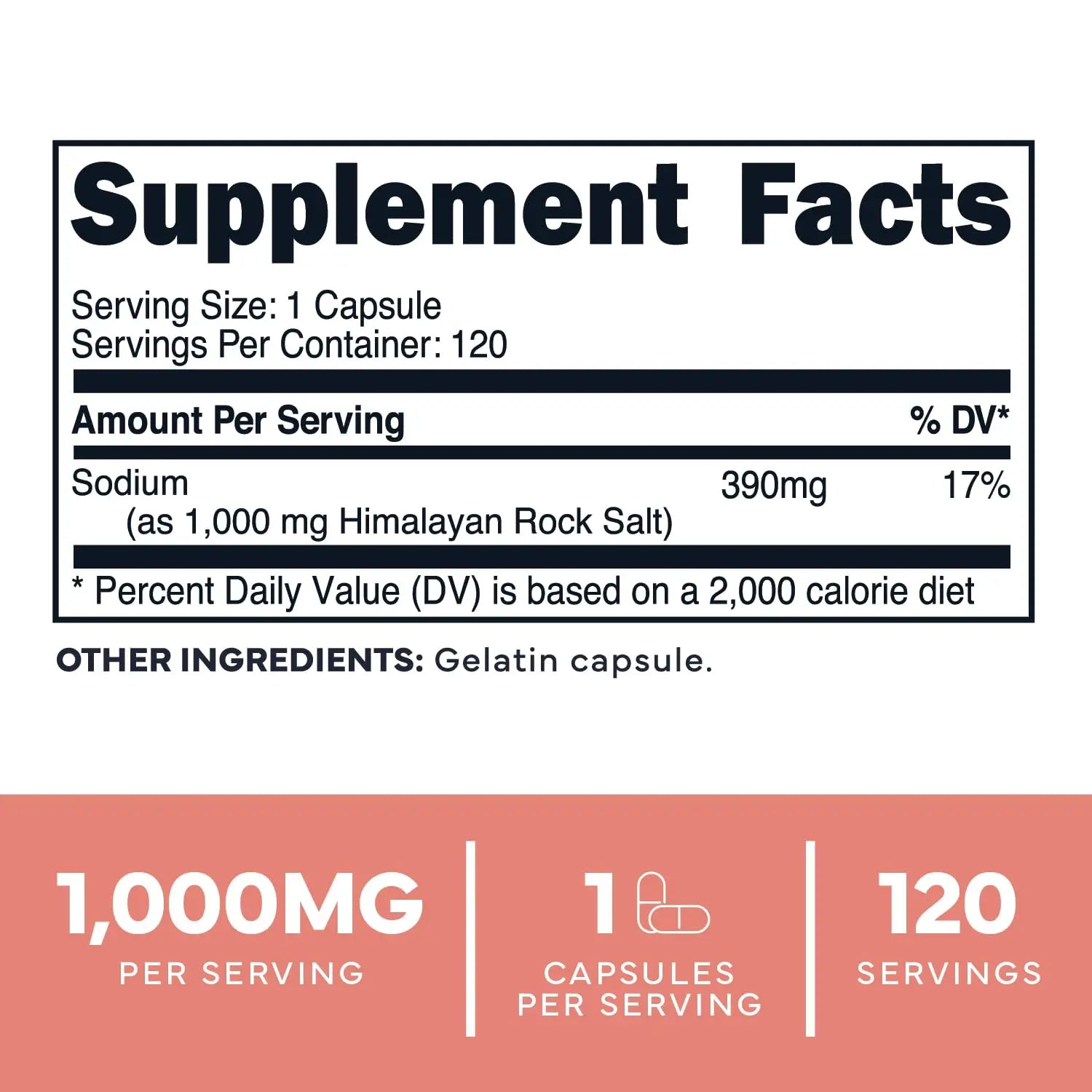 Type Zero Himalayan Rock Salt Capsules (120 Capsules) (1000mg per Serving) Type Zero Au supplements