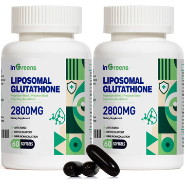 inGreens 2800 MG Liposomal Glutathione Supplement, Detoxifying & Immune, Aging Defense, Energy, Glutathione Unique Formulation Reduced inGreens Au supplements