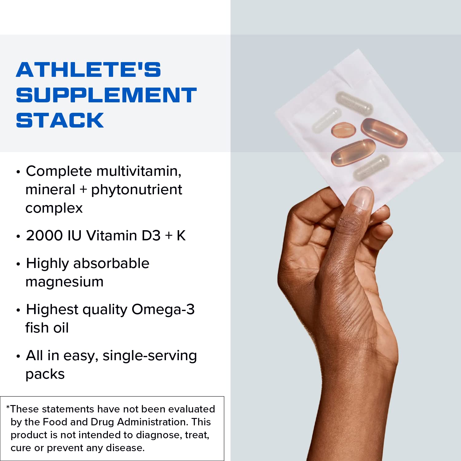 Designs for Sport Vitamin Packs - NSF Certified for Sport Power Pack with Daily Multivitamin, Fish Oil Omega-3, Magnesium Glycinate & Vitamin D3 + K - Athlete's Supplement Stack (30 Packets) Designs for Sport Au supplements