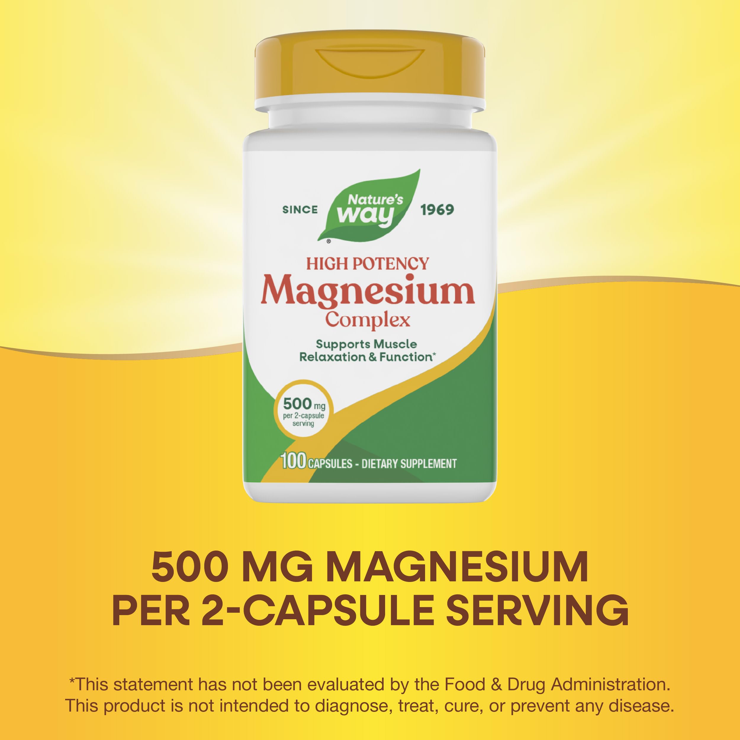 Nature's Way Magnesium Complex, Supports Muscle Relaxation*, Muscle Function*, Promotes a sense of Calm*, Magnesium Citrate and Oxide, 100 Capsules Nature's Way Au supplements