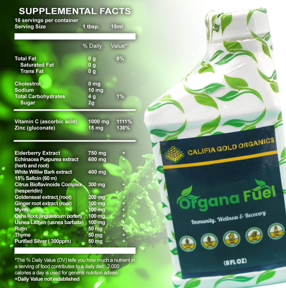 Organa Fuel 30-Day Supply: Advanced Liquid Immune Support Supplement, Supports Cellular, Gut & Organ Health, Vitamins, Minerals, Superfoods, Antioxidant. for Adults & Kids 12+ - 8 fl oz (Pack of 1) Organa Fuel Au supplements