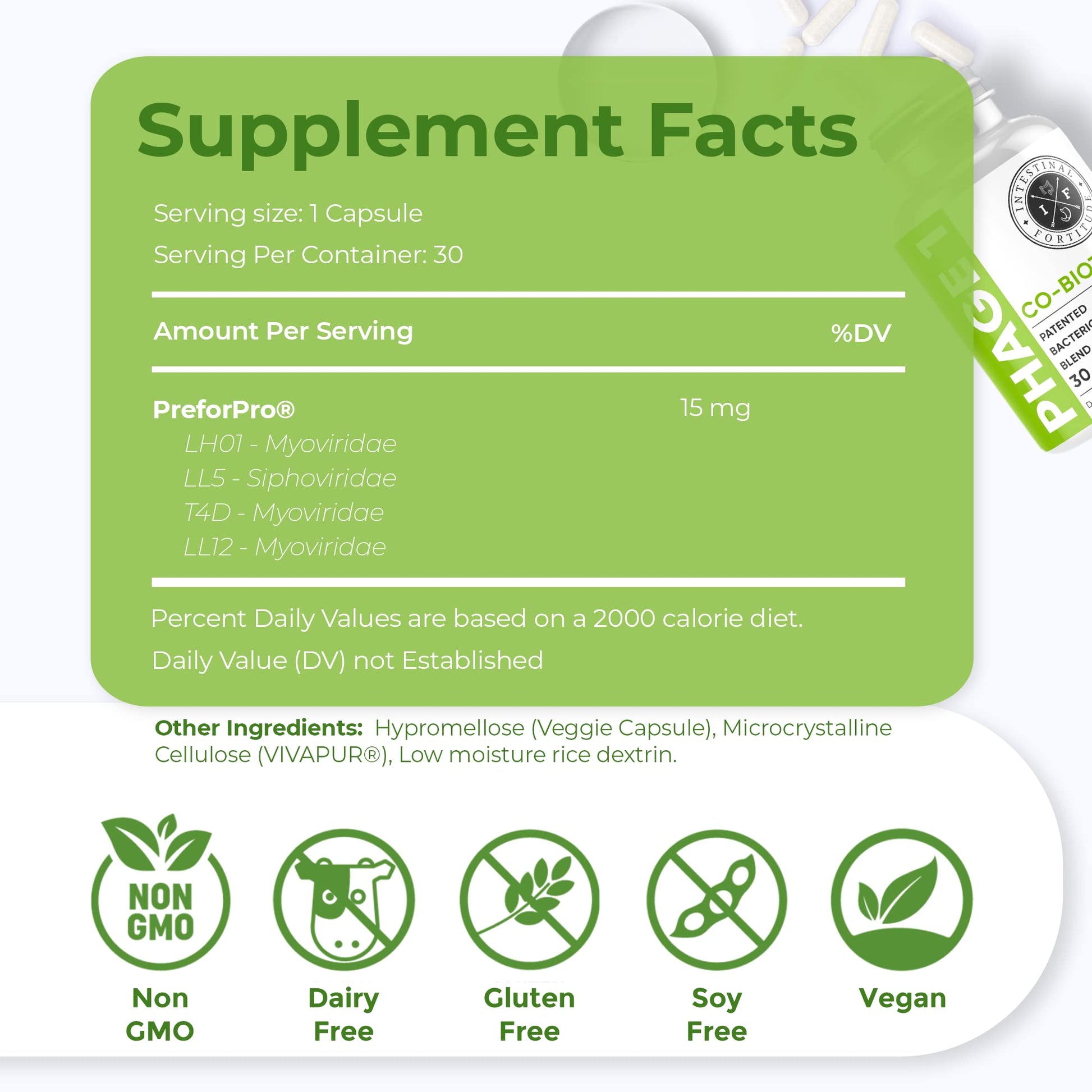 Intestinal Fortitude Phage 1 - Ultimate Gut Health Supplement, Total Restore Intestinal Defense, Patented Bacteriophage Blend for Gut Support, Digestive & Immune System Health, Destroy Bad Bacteria Intestinal Fortitude Au supplements