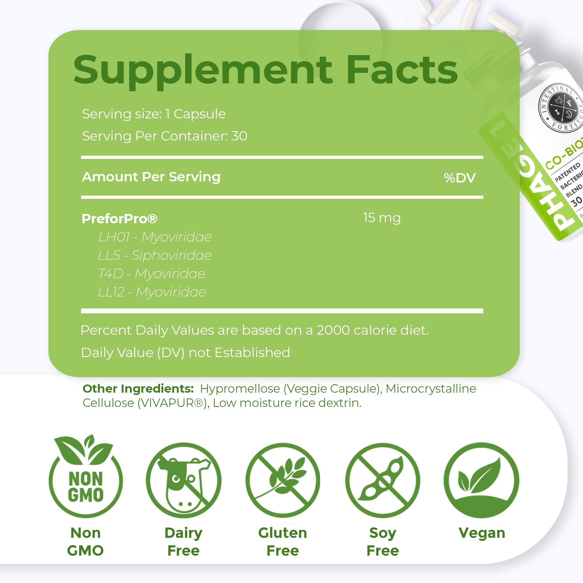 Intestinal Fortitude Phage 1 - Ultimate Gut Health Supplement, Total Restore Intestinal Defense, Patented Bacteriophage Blend for Gut Support, Digestive & Immune System Health, Destroy Bad Bacteria Intestinal Fortitude Au supplements