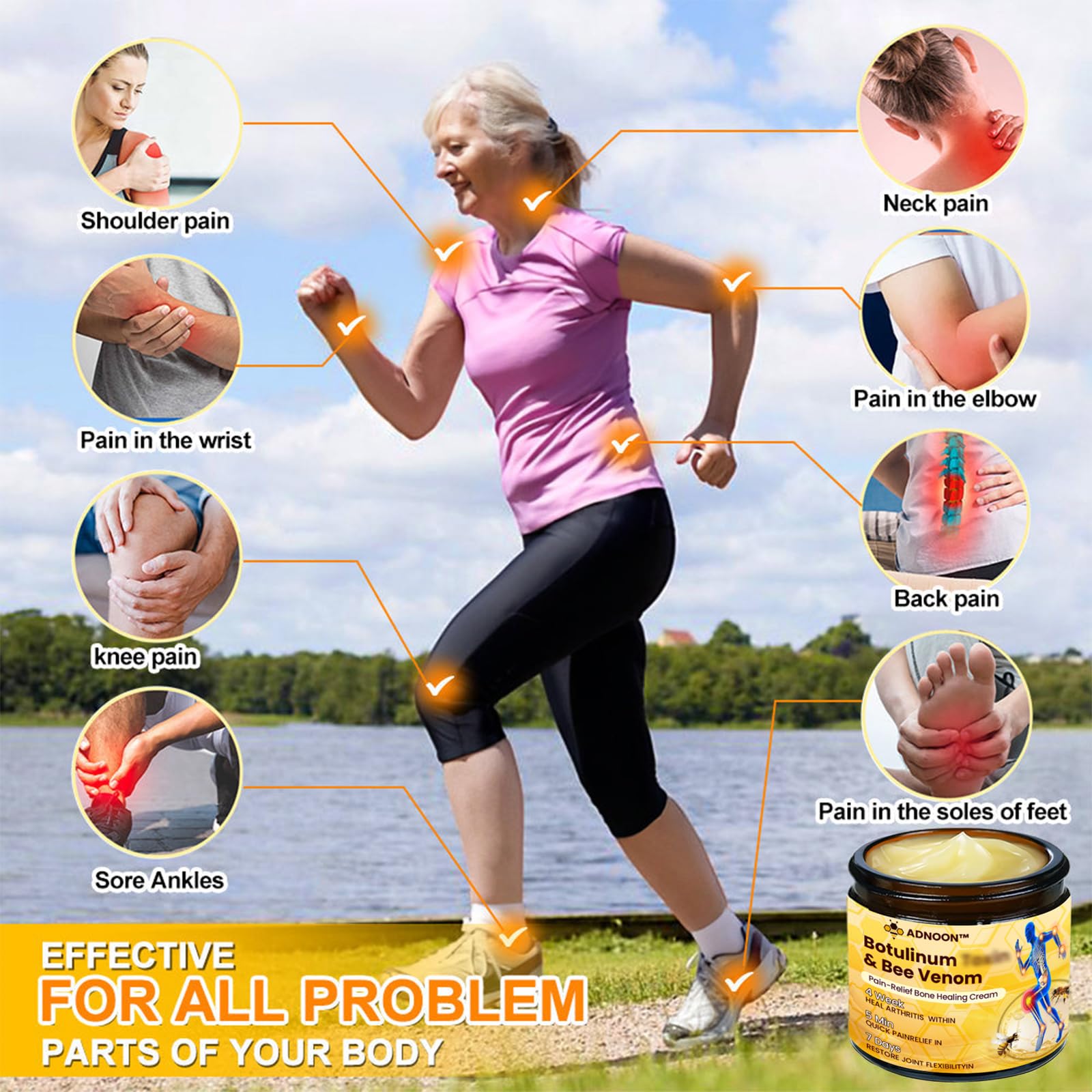 Luhaka Botulinum Toxin & Bee Venom Pain-Relief Bone Healing Cream,Bee Venom Cream,Effectively improve joint mobility (1PC) Luhaka Au supplements