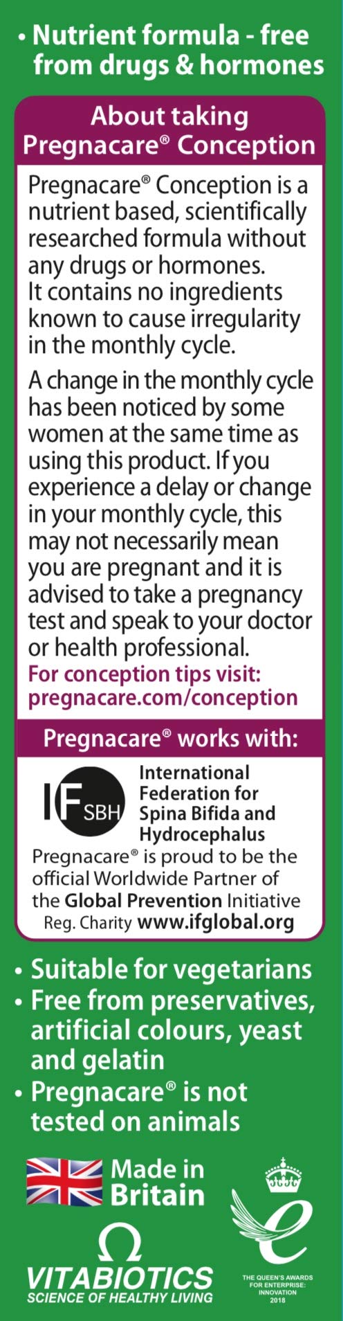 Pregnacare Conception Tablets, Pack of 30, 30 Count Pregnacare Au supplements
