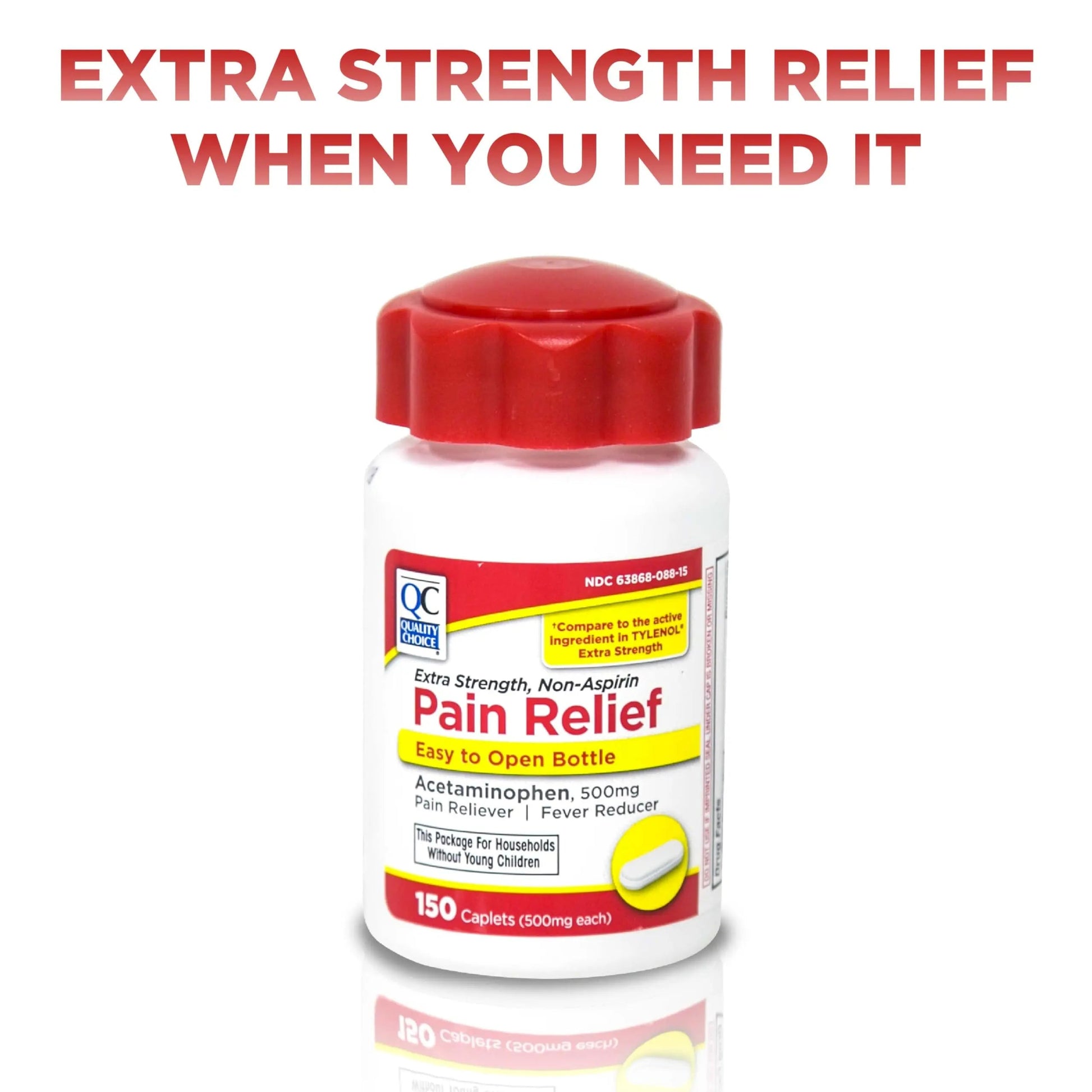 Quality Choice Easy Open Extra Strength Pain Relief, Acetaminophen 500mg Extra Strength, Pain Reliever and Fever Reducer for Headache, Backache, Toothache and Muscle Aches, 150 Count Bottle. Quality Choice Au supplements