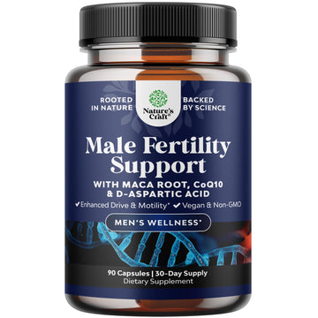 Pre Conception Male Fertility Supplement - Semen Volume Booster with CoQ10, Maca Root, Methyl Folate & D-Aspartic Acid - Mens Fertility Supplement for Sperm Motility - Conception for Him - 90 Count Natures Craft Au supplements