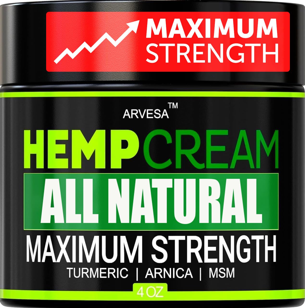 Natural Hemp Cream - Maximum Strength Gel - Hemp Cream with Arnica, MSM, Glucosamine, Menthol, Aloe, Turmeric, Boswellia - Fast Absorption, Non-Greasy, Lightweight - Advanced Formula - 4 oz Arvesa Au supplements