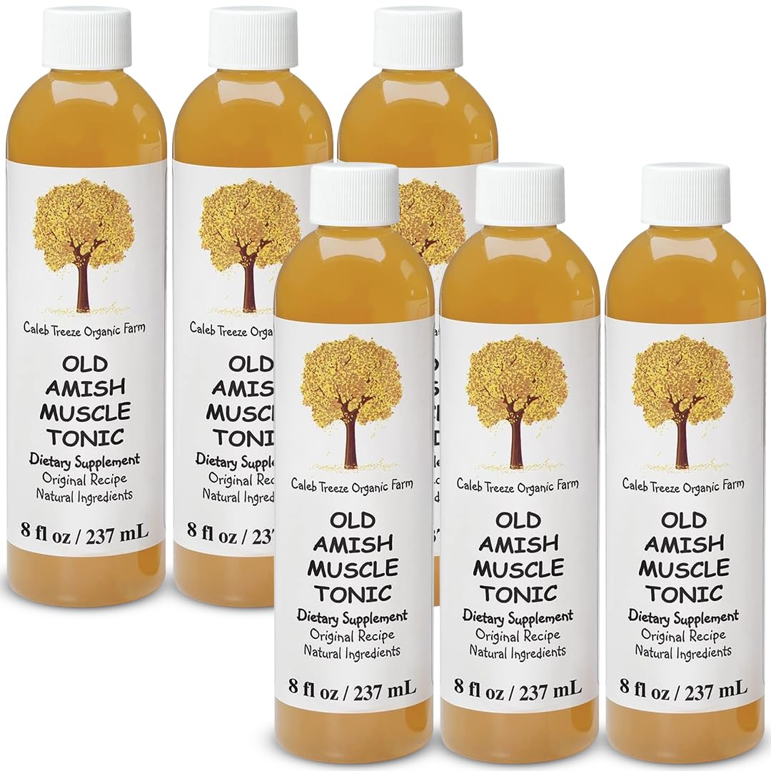 Caleb Treeze Old Amish Muscle Tonic 8 fl oz, Leg & Foot Cramps Relief, Restless Legs, Muscle Cramps & Spasm Relief - Pack of 6 Caleb Treeze Au supplements