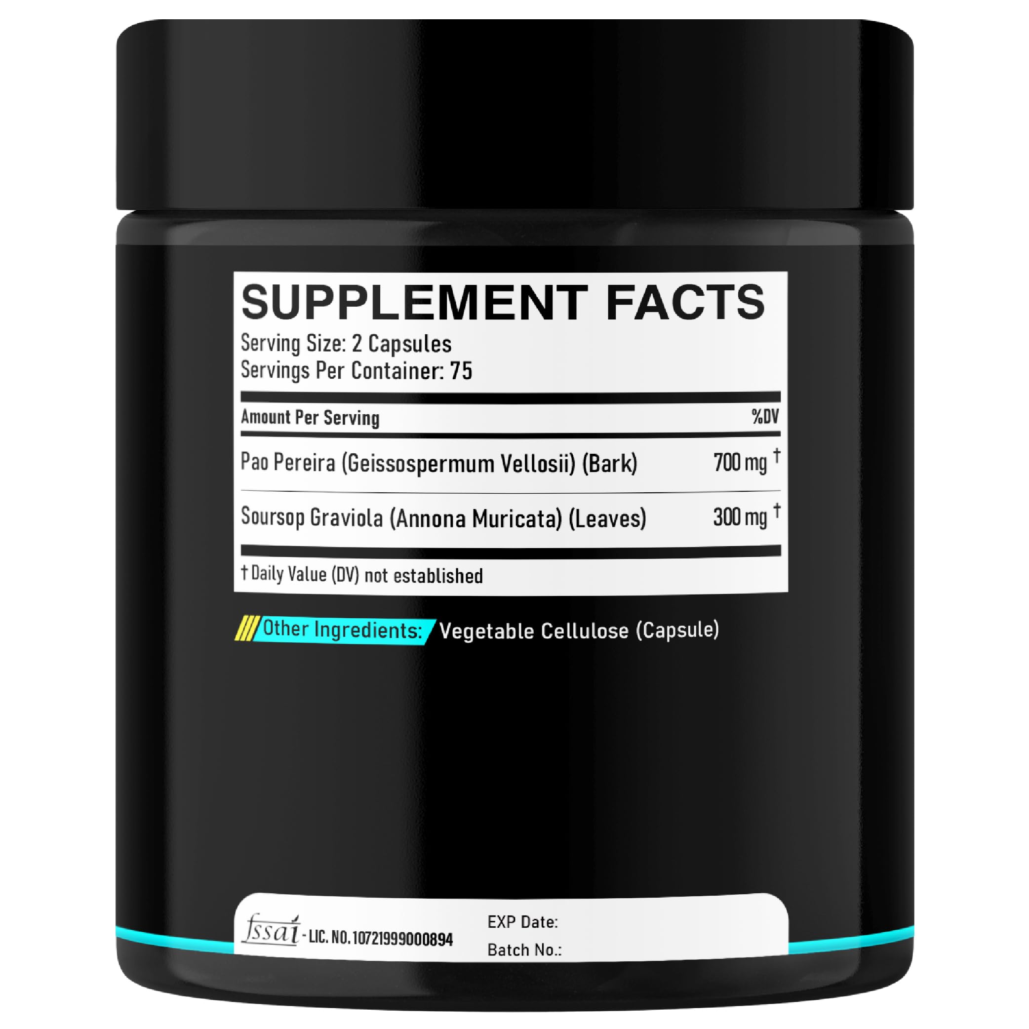 DEDICAD Pao Pereira Bark Extract and Graviola Soursop - 150 Capsules Supply DEDICAD Au supplements