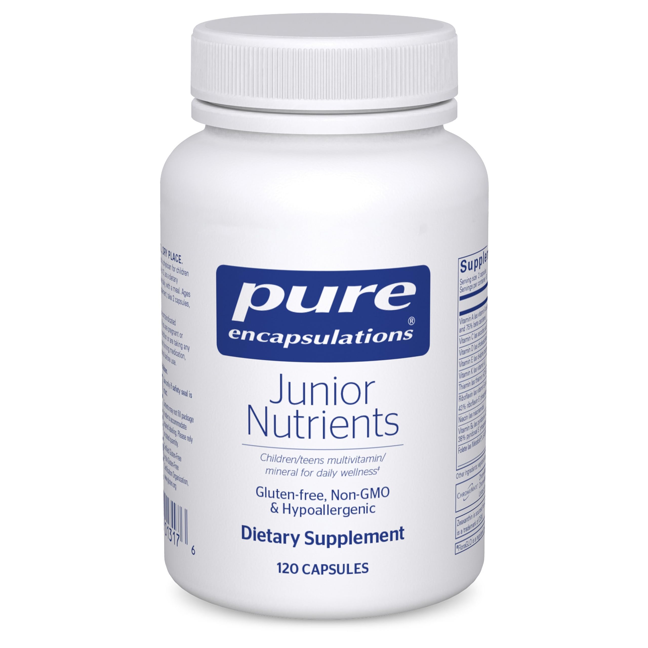 Pure Encapsulations Junior Nutrients - Kids & Teens Multivitamin - Without Iron - with Calcium, Vitamin D3 & Vitamin C - Non-GMO & Vegetarian - 120 Capsules Pure Encapsulations Au supplements