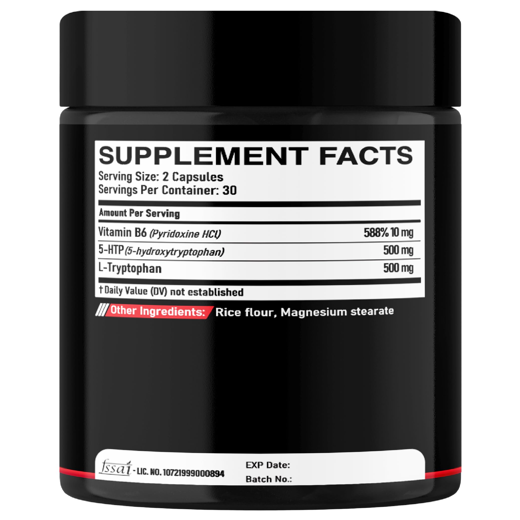 DEDICAD 5 HTP Supplement 1010mg - 60 Capsules - 3in1 Combined with Vitamin B6, L-Tryptophan - Comfortable Mood, Brain Health, Body Management & Immune System Support DEDICAD Au supplements