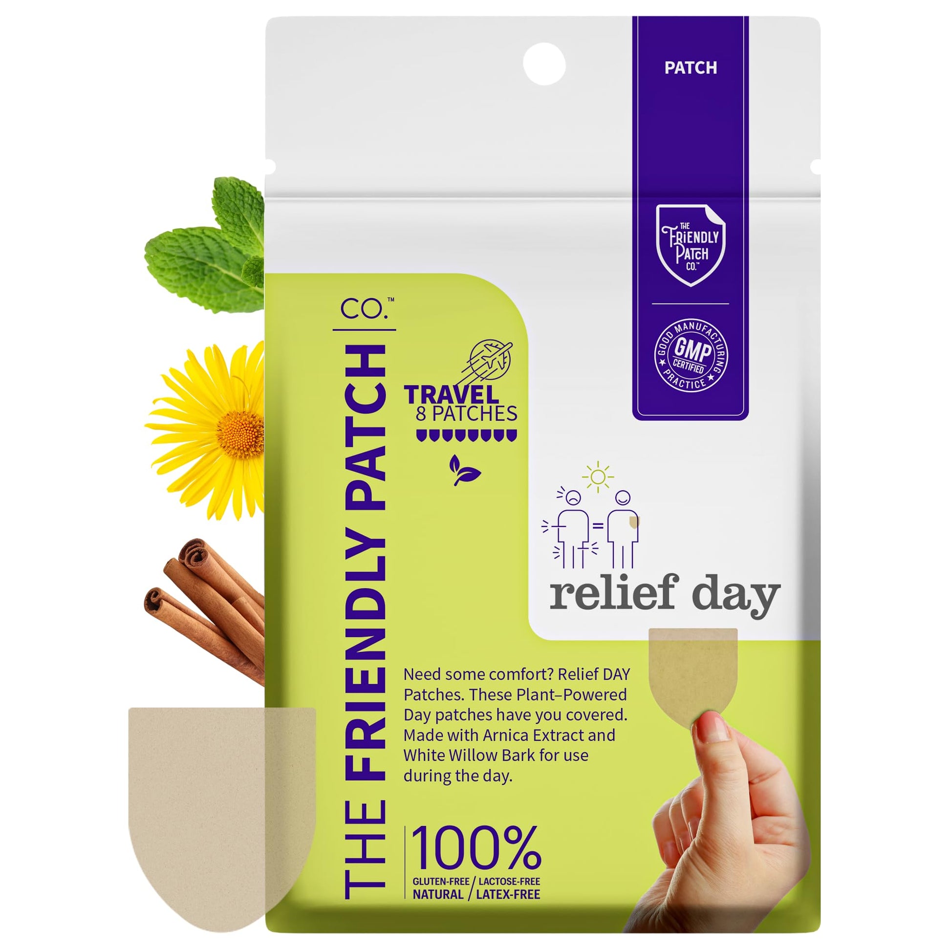 Relief Day & Rise & Shine Patch Bundle - Arnica, White Willow Bark, Tongkat Ali, Horny Goat Weed, Saffron & Peppermint for Soreness, Strength, and Performance Support - 16 Plant-Powered Patches for Me The Friendly Patch CO. Au supplements