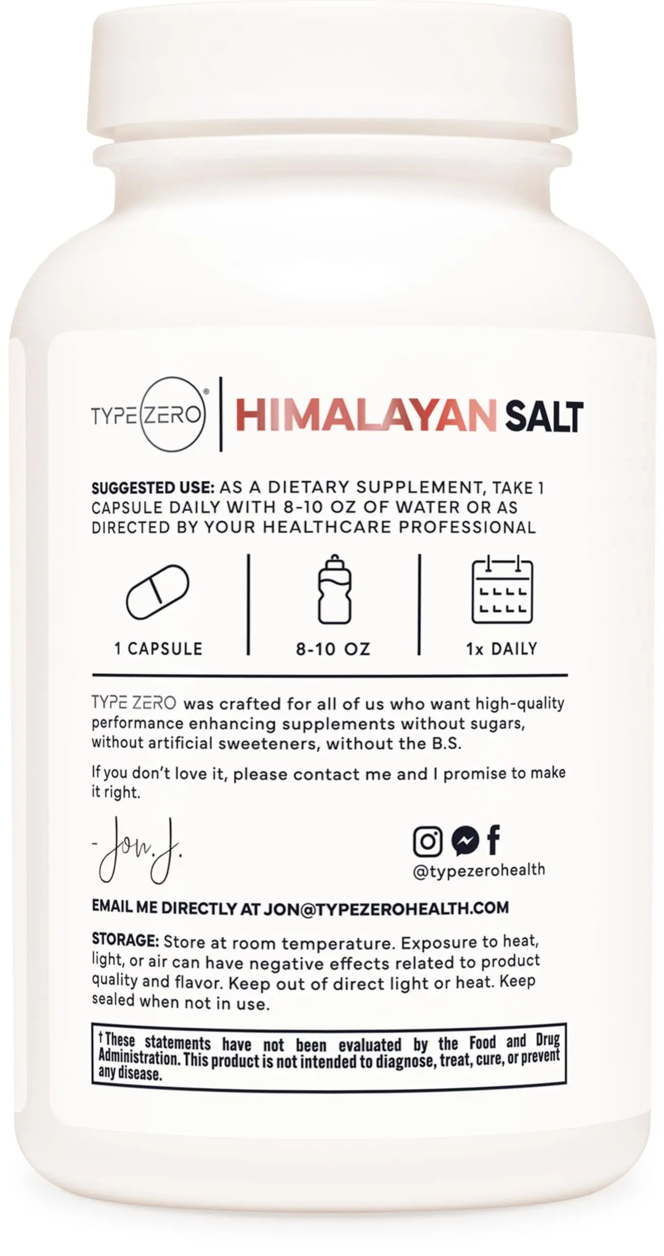 Type Zero Himalayan Rock Salt Capsules (120 Capsules) (1000mg per Serving) Type Zero Au supplements