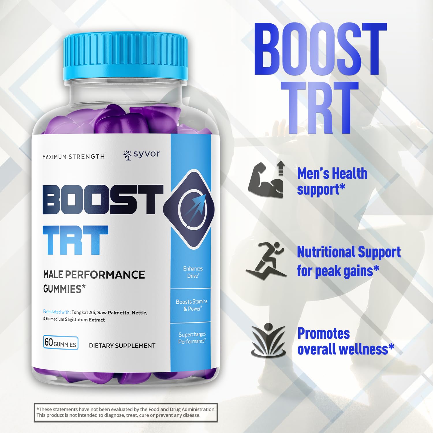 Boost TRT Gummies for Men, Official Boost TRT Male Performance Gummys with Natural Ingredients, Advanced BoostTRT Men's Gummy Supplement with Maximum Strength Premium Vitamins (60 Gummies) Syvor Au supplements
