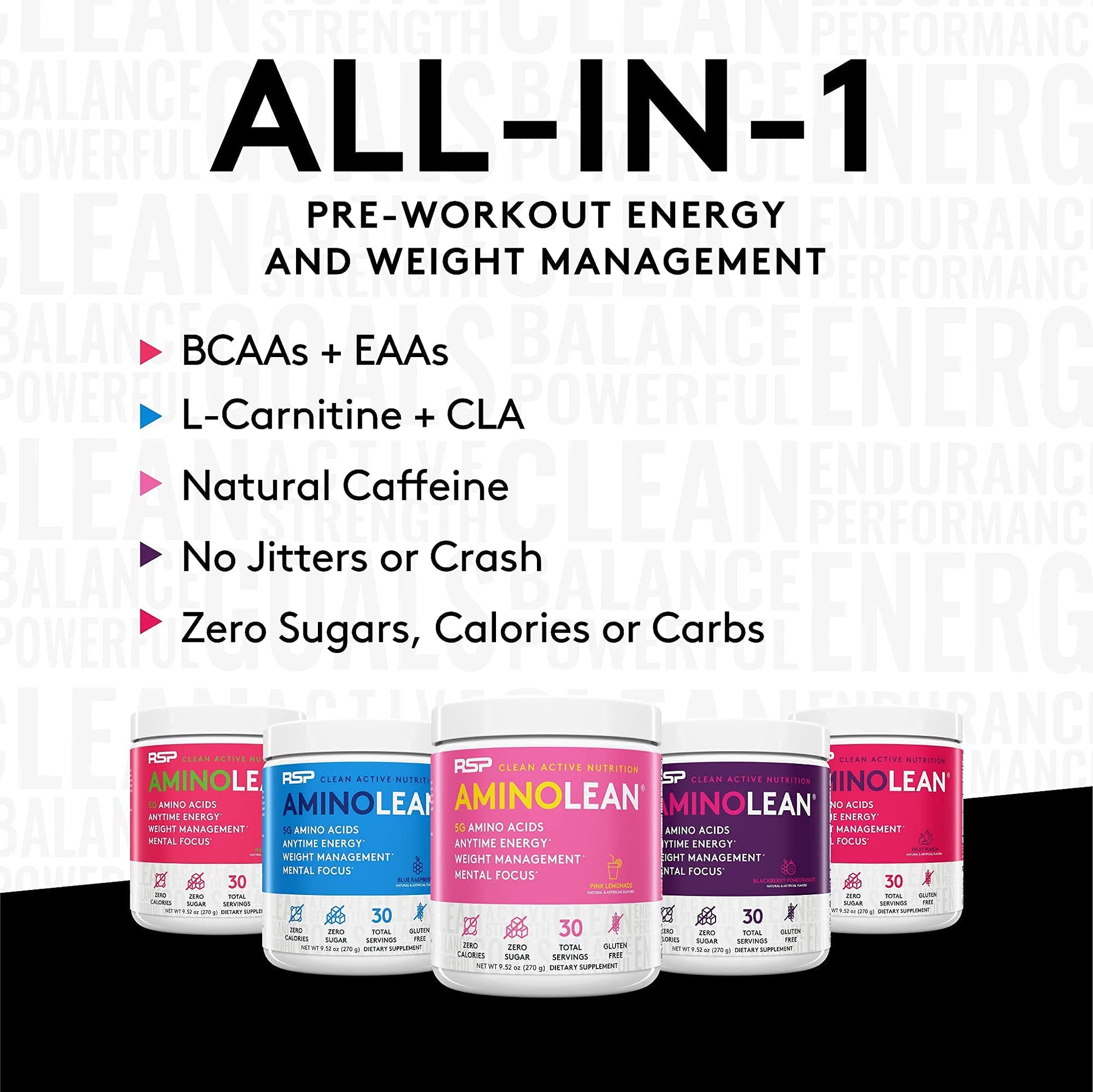 RSP NUTRITION AminoLean Pre Workout Energy (Blue Raspberry 30 Servings) RSP NUTRITION Au supplements