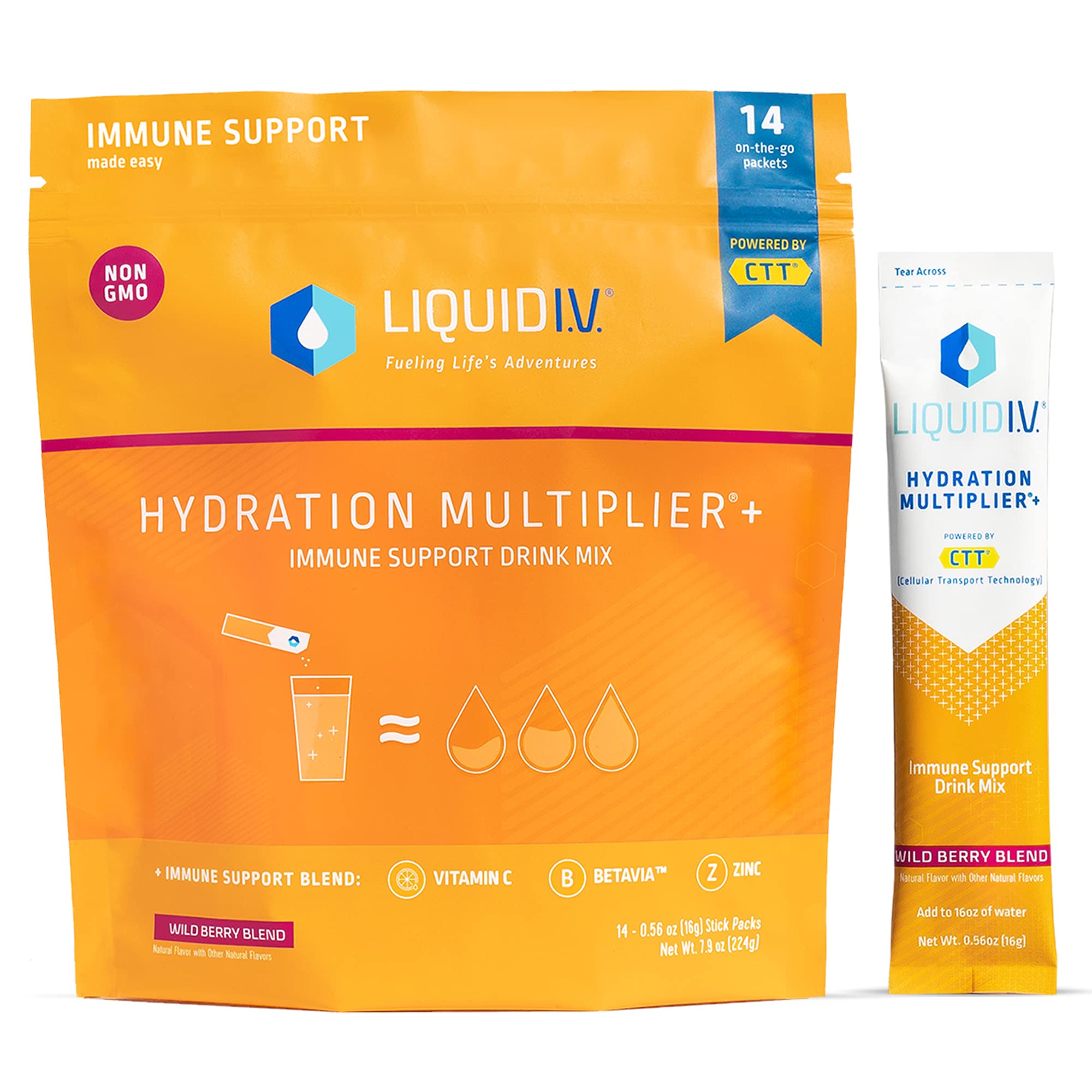 Liquid I.V. Hydration Multiplier + Immune Support -Wild Berry Blend - Hydration Powder Liquid I.V. Au supplements