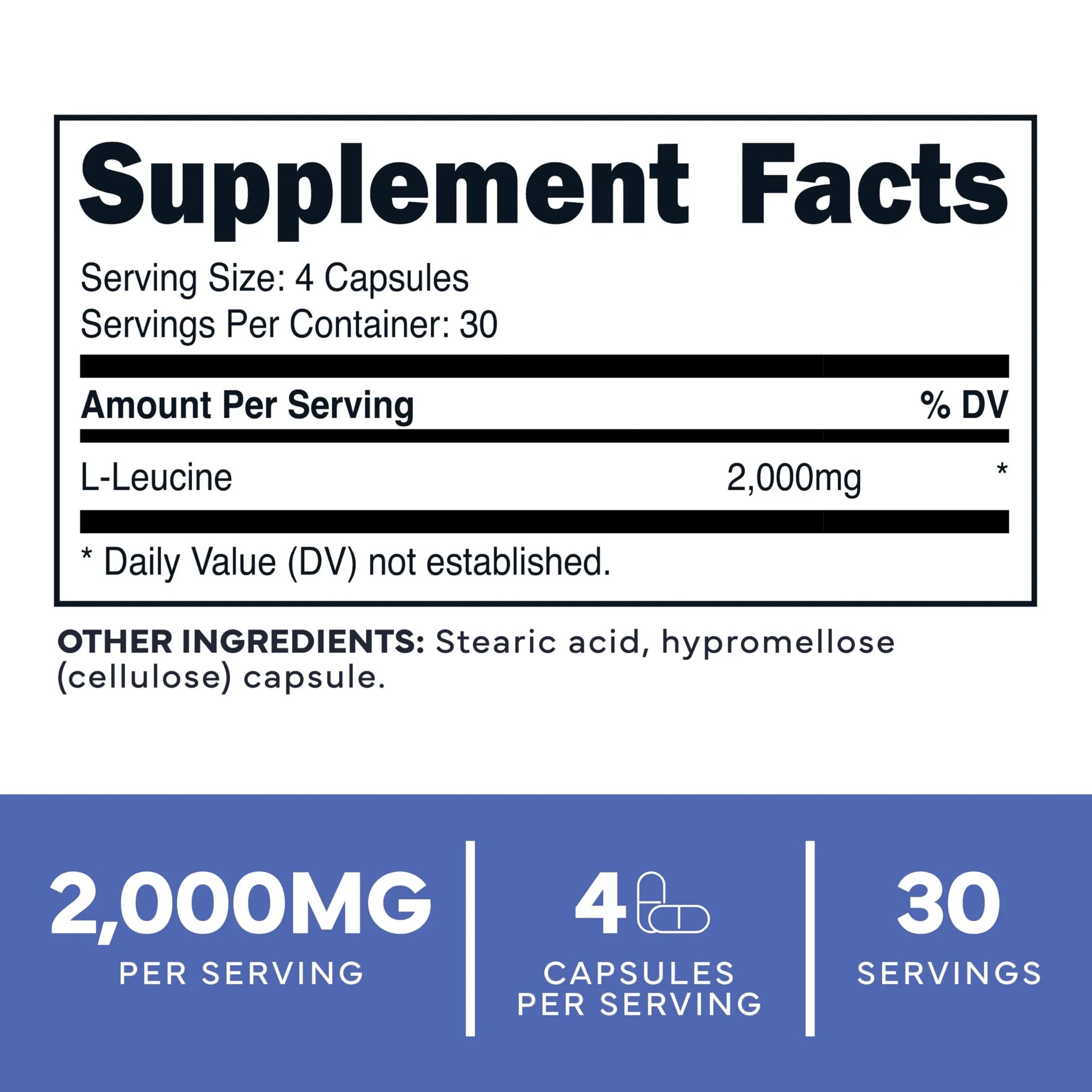 Type Zero L-Leucine Capsules (2000mg per Serving) 120 Capsules - 30 Servings Type Zero Au supplements