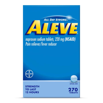 Aleve Pain Reliever & Fever Reducer Tablets, Naproxen Sodium, Headache, Back and Body Pain Relief Medicine, 270 Count Aleve Au supplements